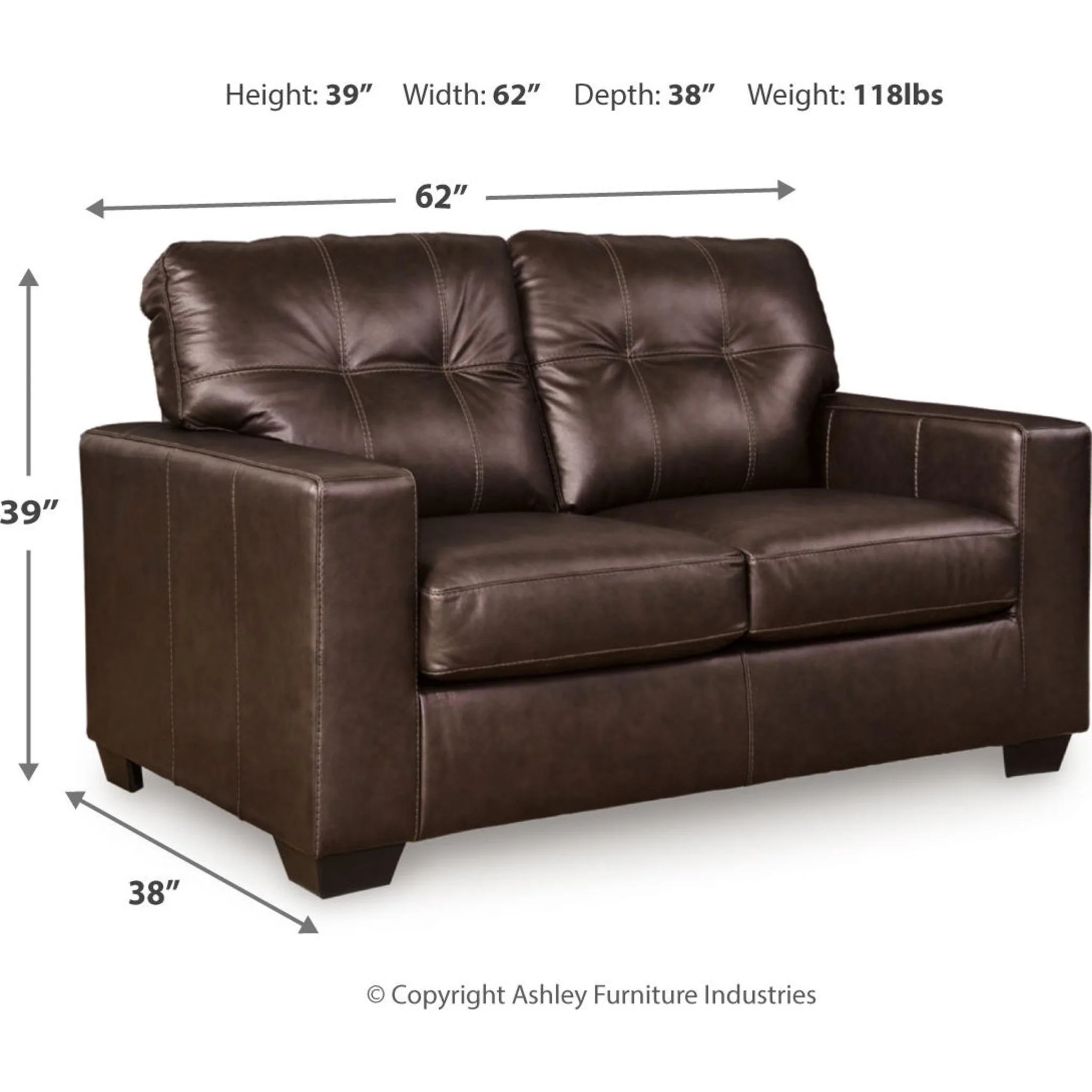 Santorine Loveseat - Dark Brown - Image 5