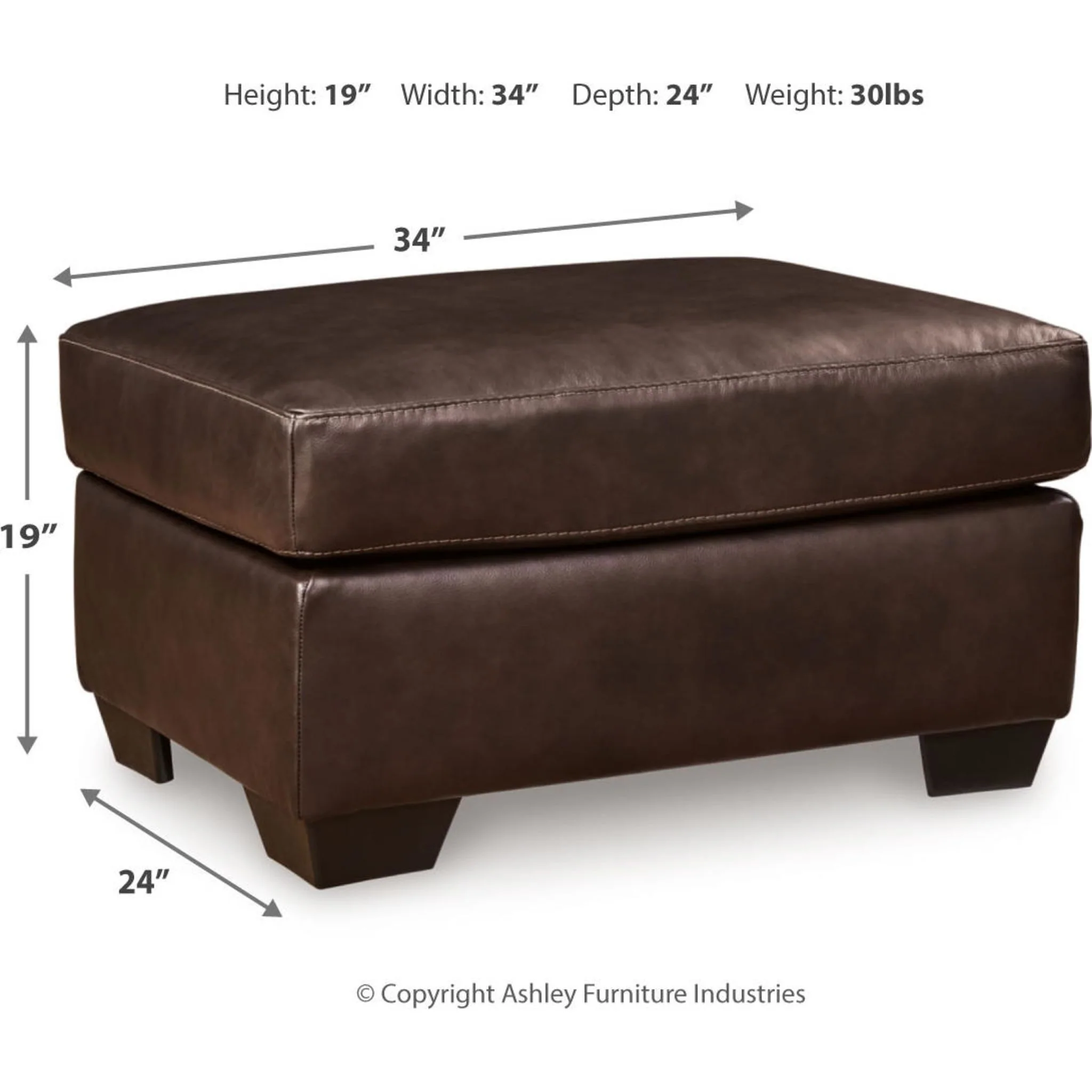 Santorine Ottoman - Dark Brown - Image 5