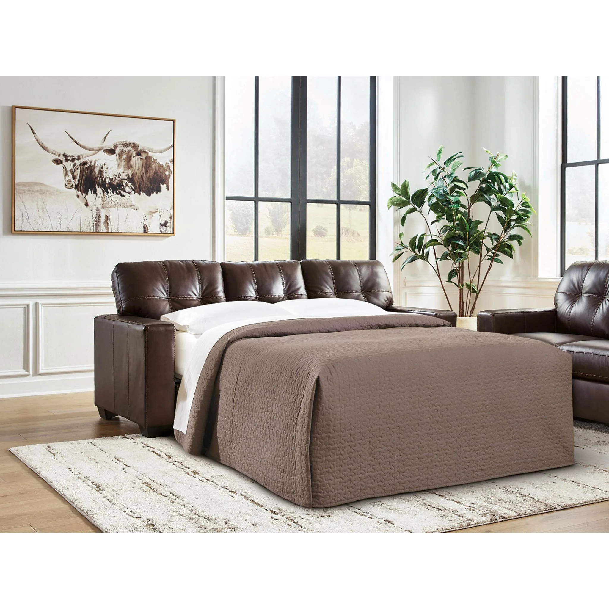 Santorine Queen Sofa Bed - Dark Brown - Image 2