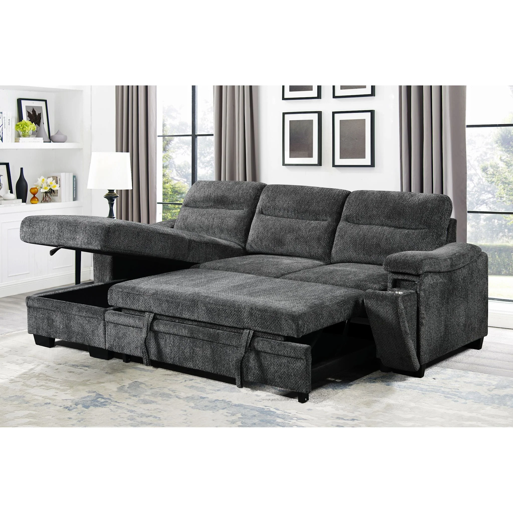 Savio 2 Piece Media Sleeper - Bev Slate - Image 3