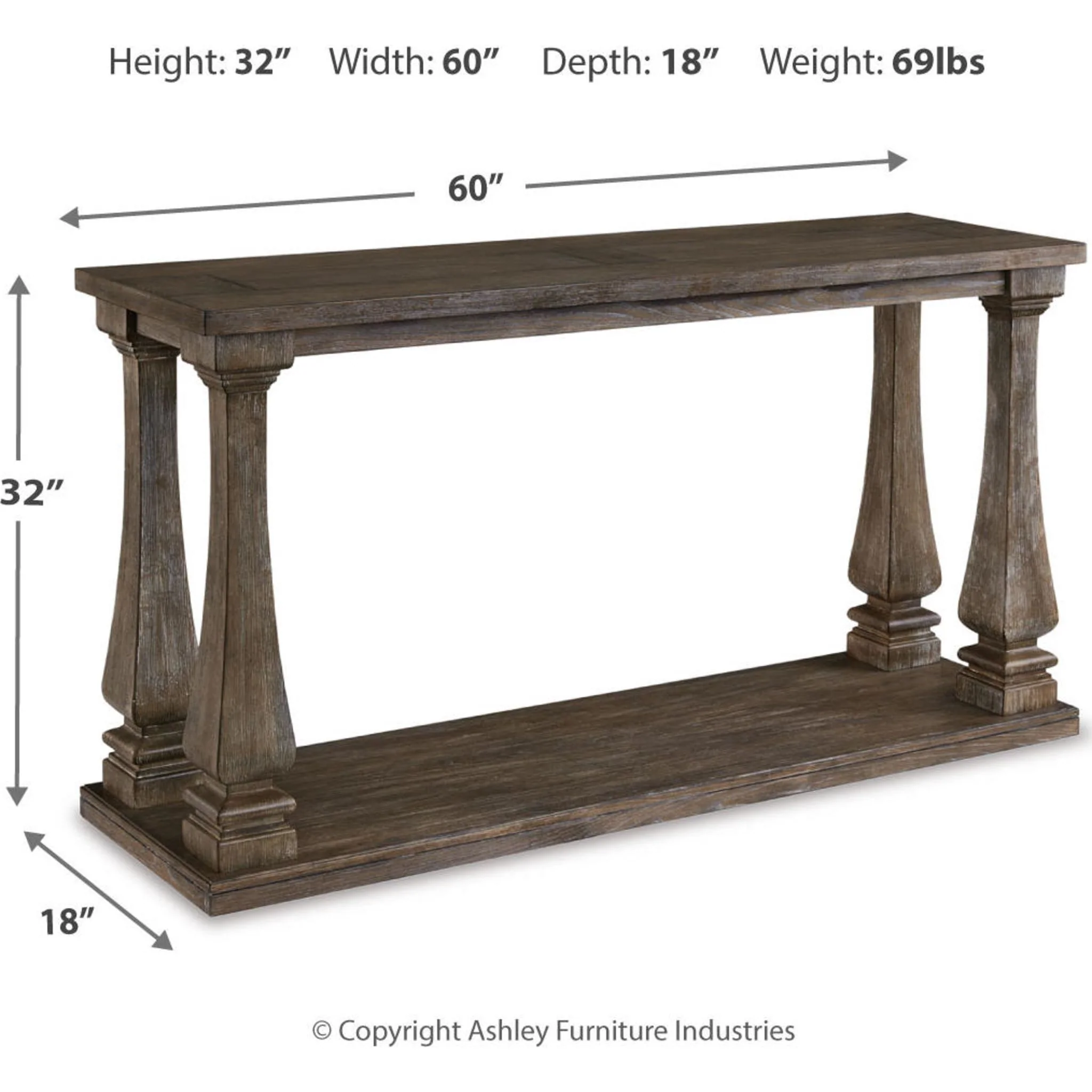 Scottsbluff Sofa Table - Gray - Image 10