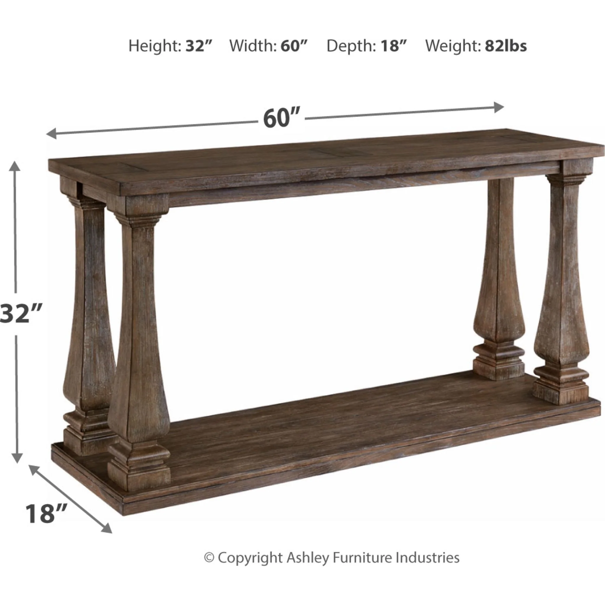 Scottsbluff Sofa Table - Gray - Image 4