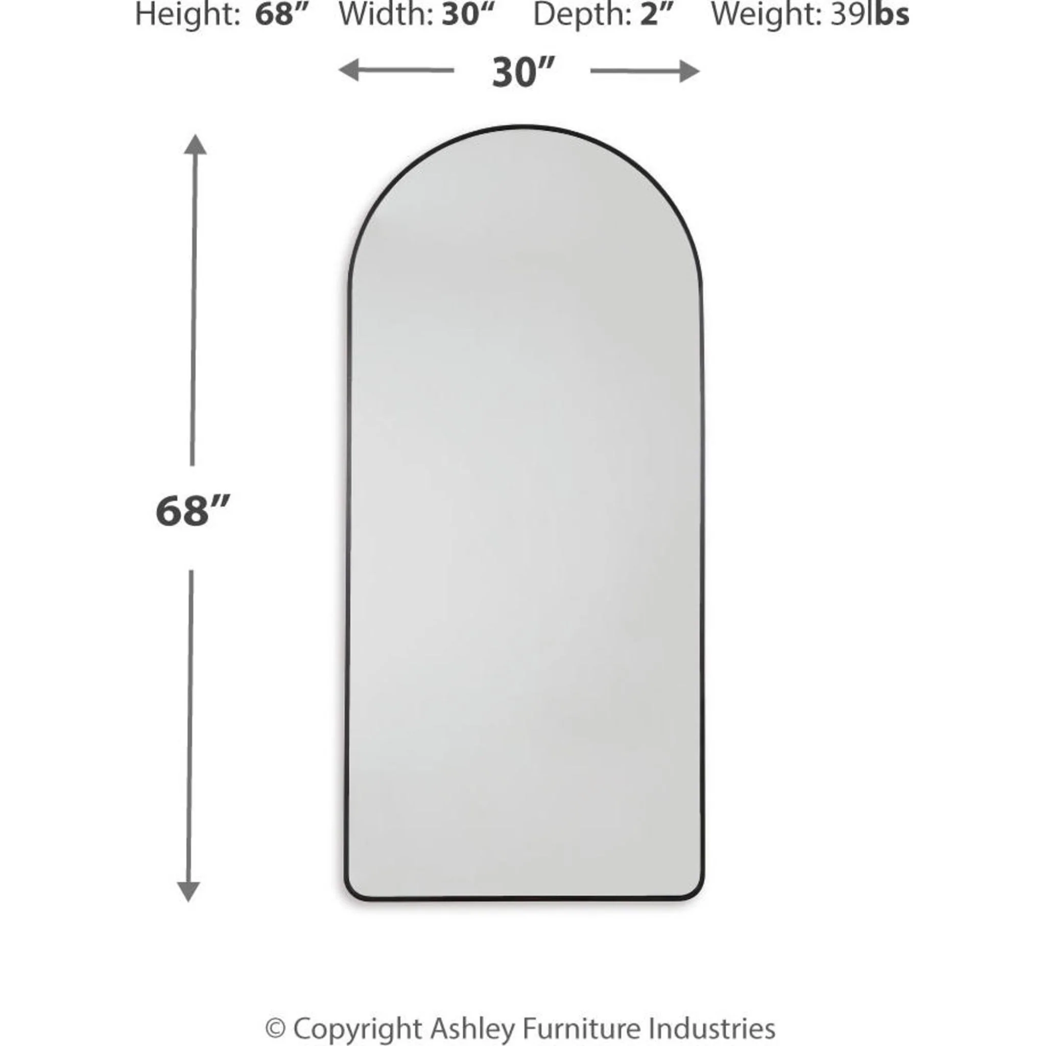Sethall Floor Mirror - Black - Image 8