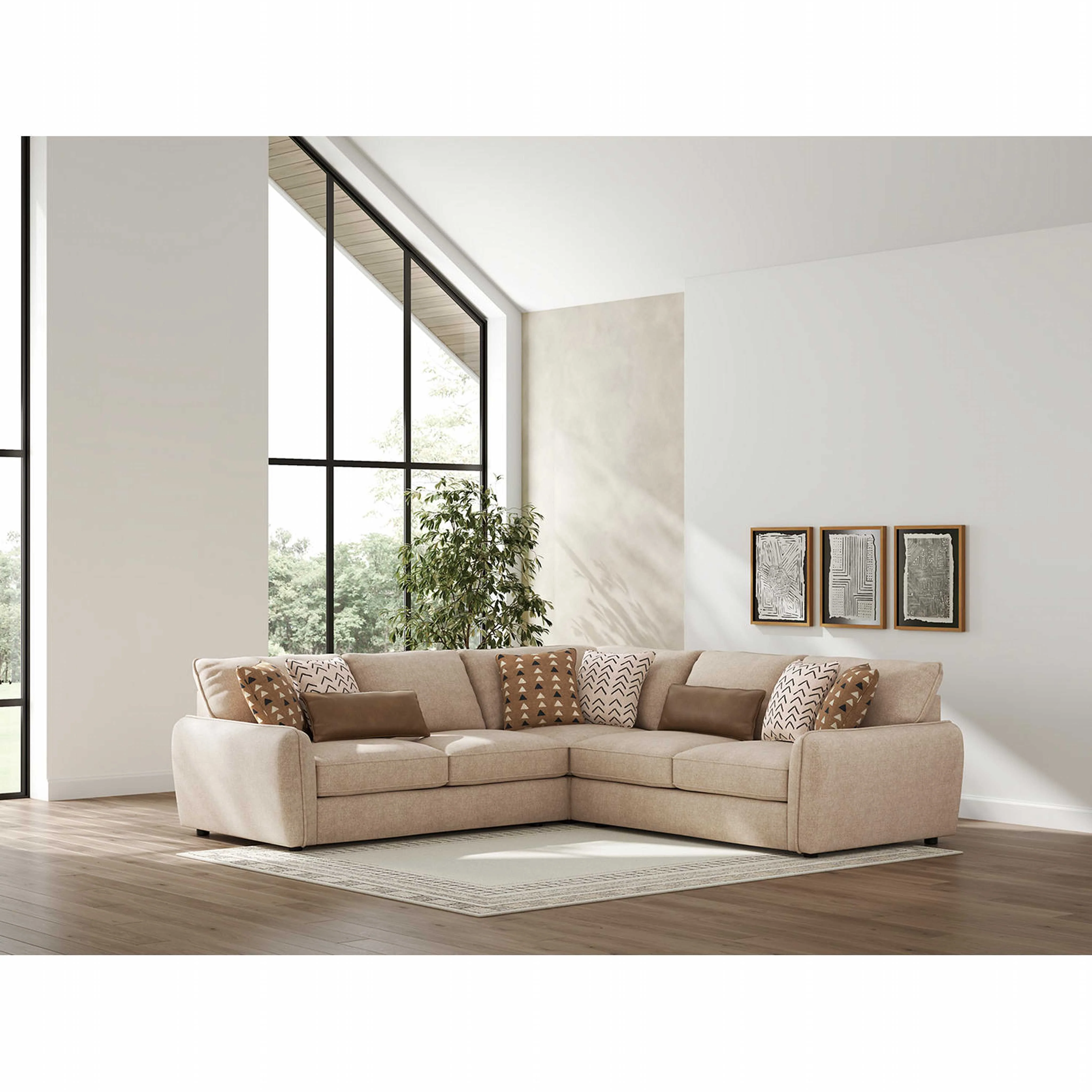 Seyler 3 Piece Sectional - Sand - Image 2