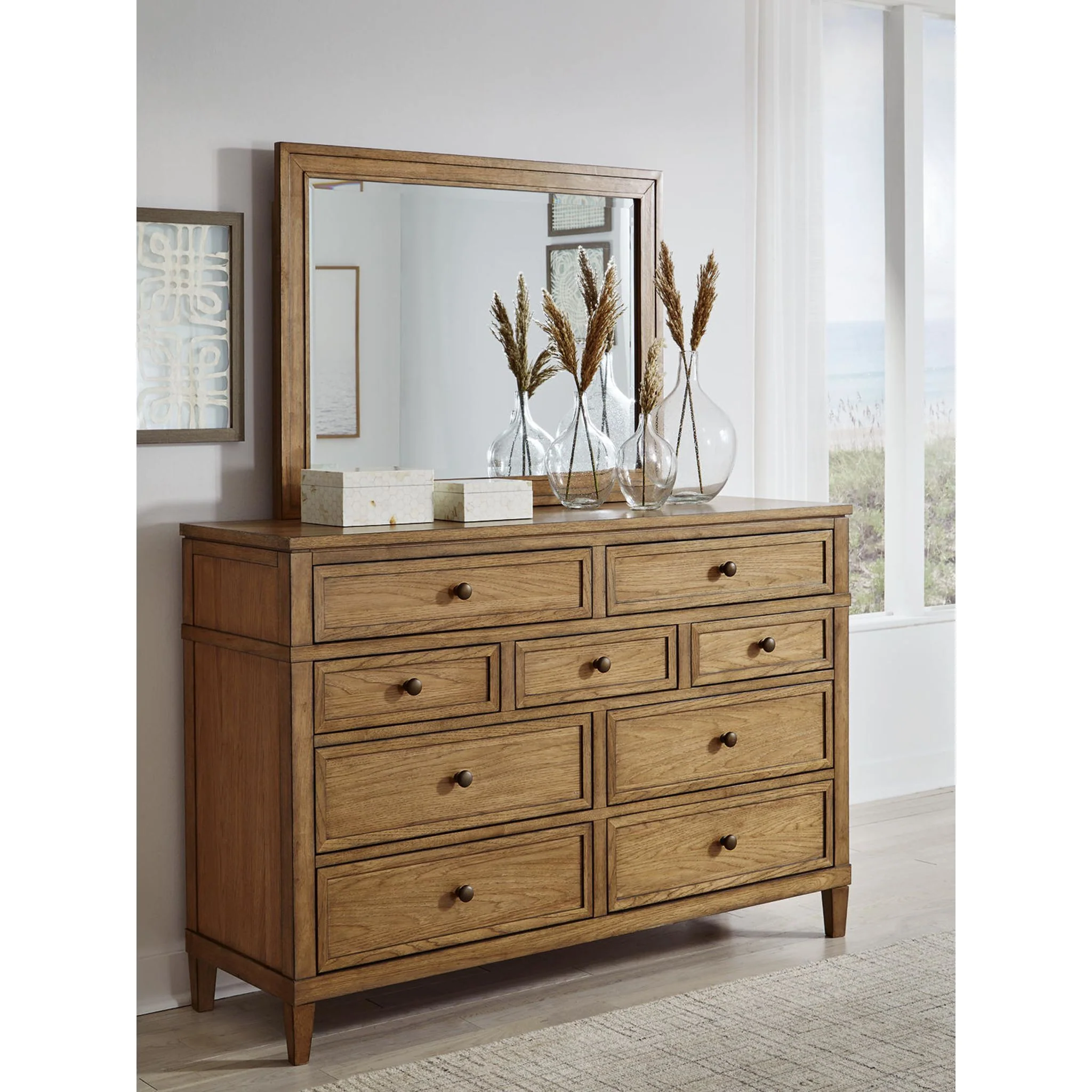 Sharlance 6 Piece Panel Bedroom - Green/Brown - Image 4