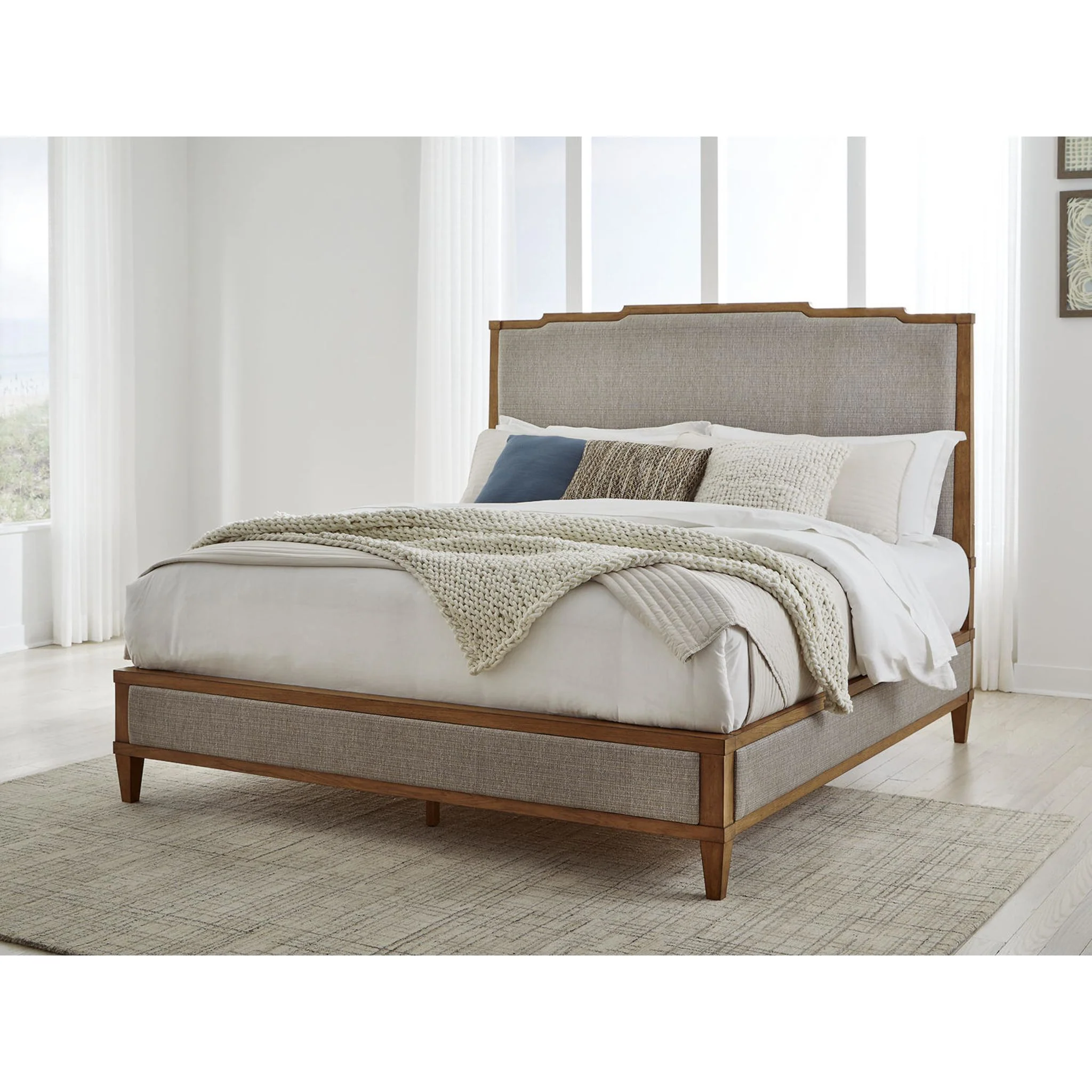 Sharlance 6 Piece Panel Bedroom - Green/Brown - Image 9
