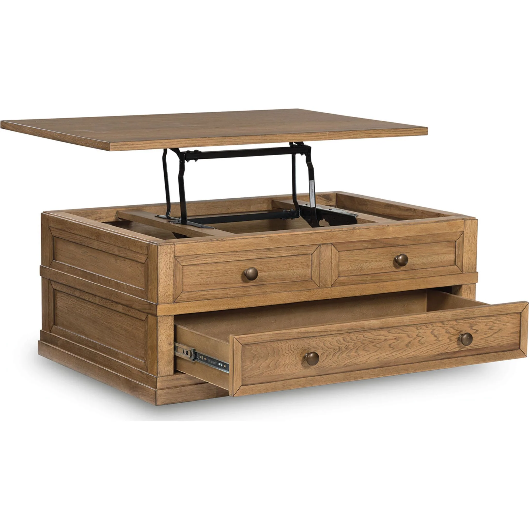 Sharlance Rectangle Lift Cocktail Table - Light Brown - Image 6