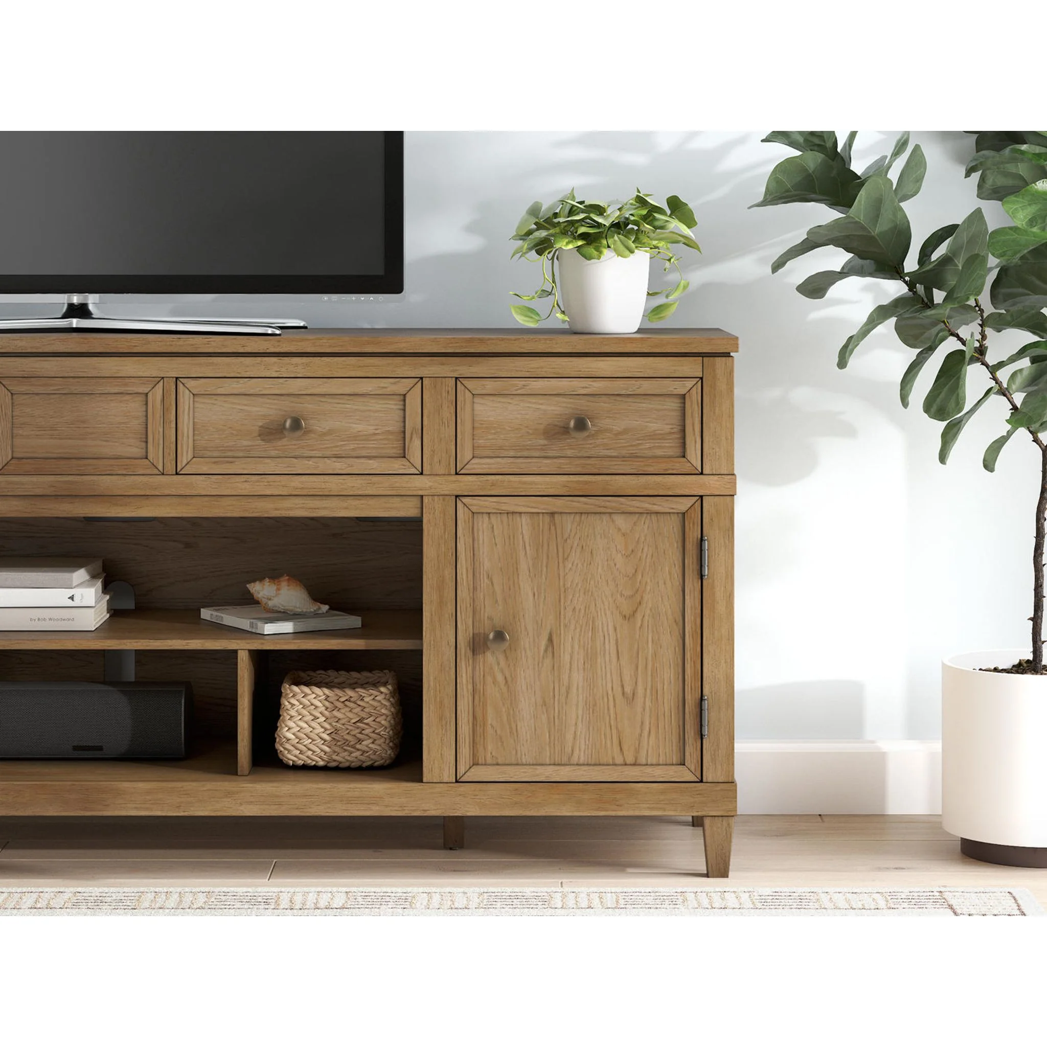 Sharlance TV Stand - Light Brown - Image 8