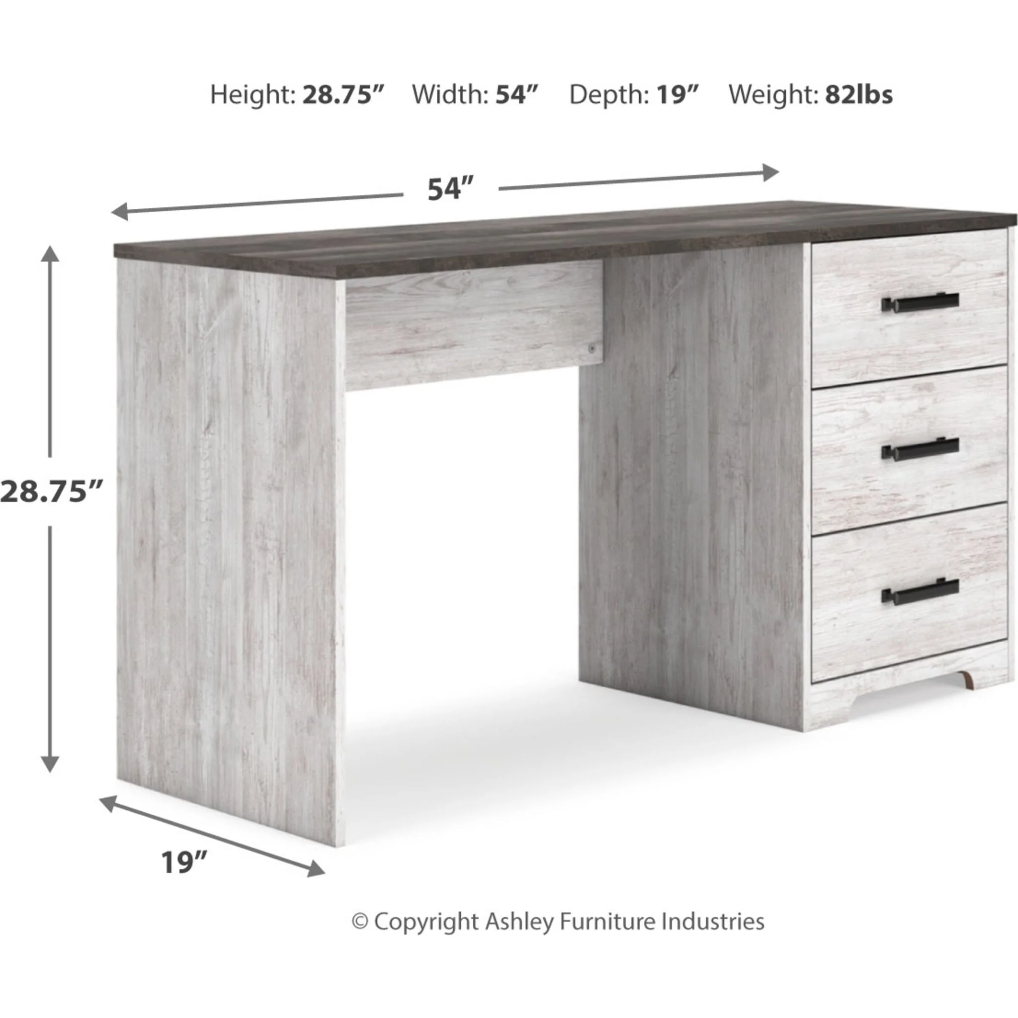 Shawburn Desk - Whitewash/Charcoal Gray - Image 12