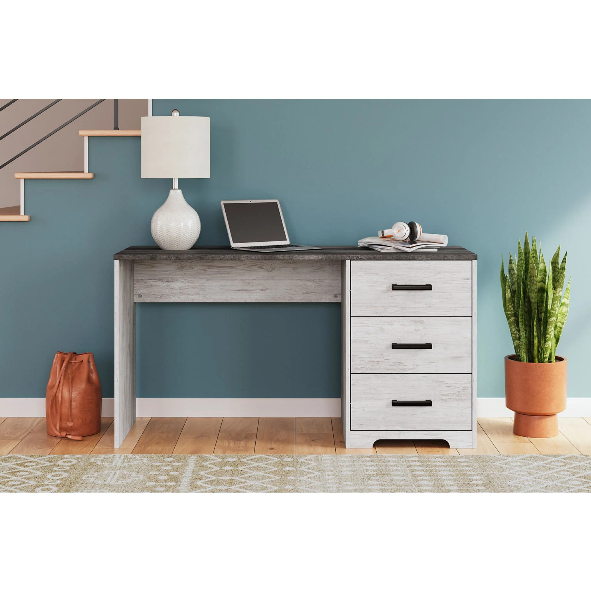Shawburn Desk - Whitewash/Charcoal Gray - Image 2