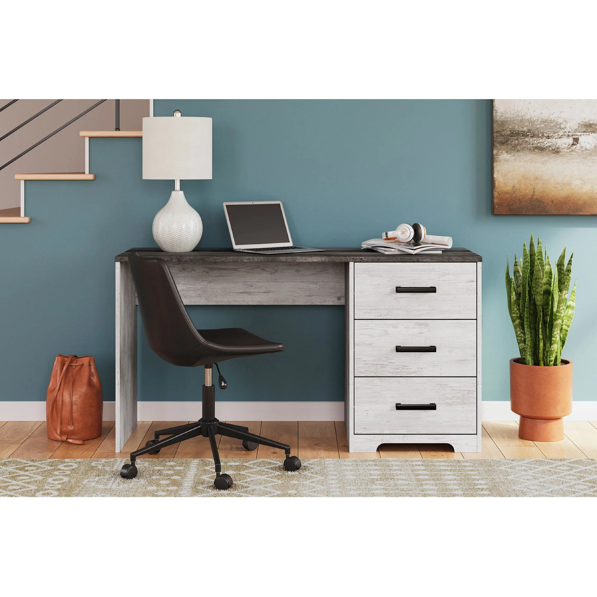 Shawburn Desk - Whitewash/Charcoal Gray - Image 3