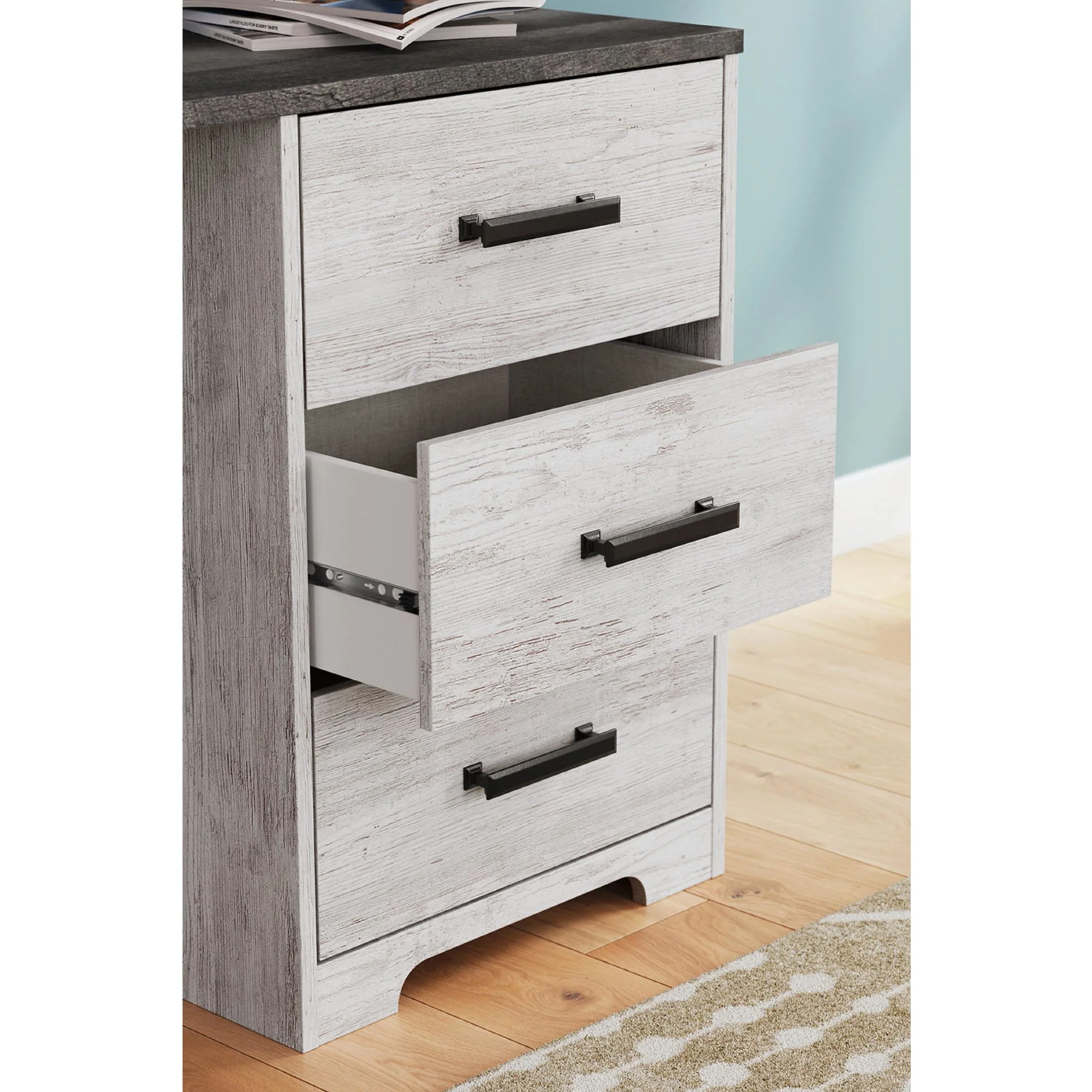 Shawburn Desk - Whitewash/Charcoal Gray - Image 6