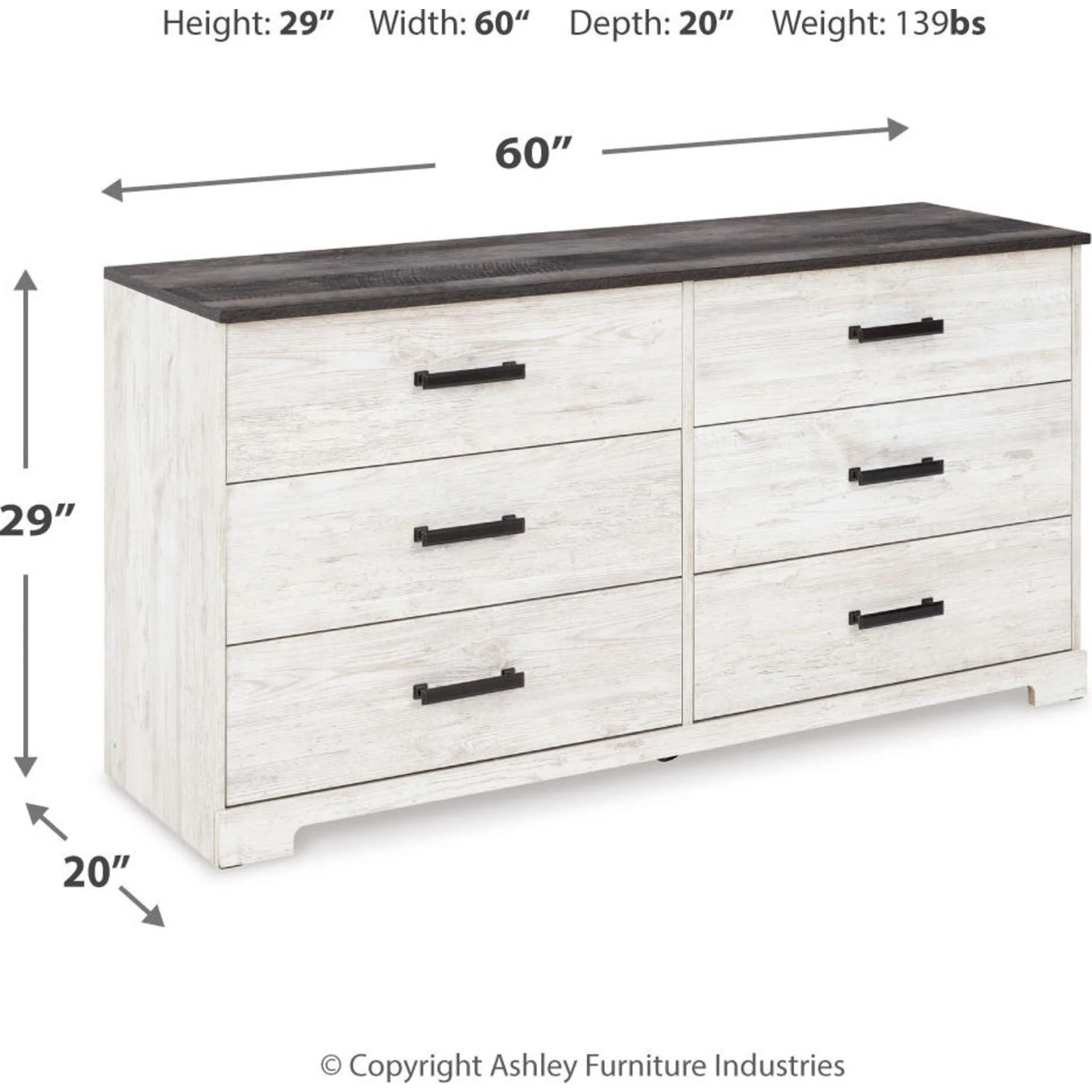 Shawburn Dresser - Whitewash/Charcoal Gray - Image 6