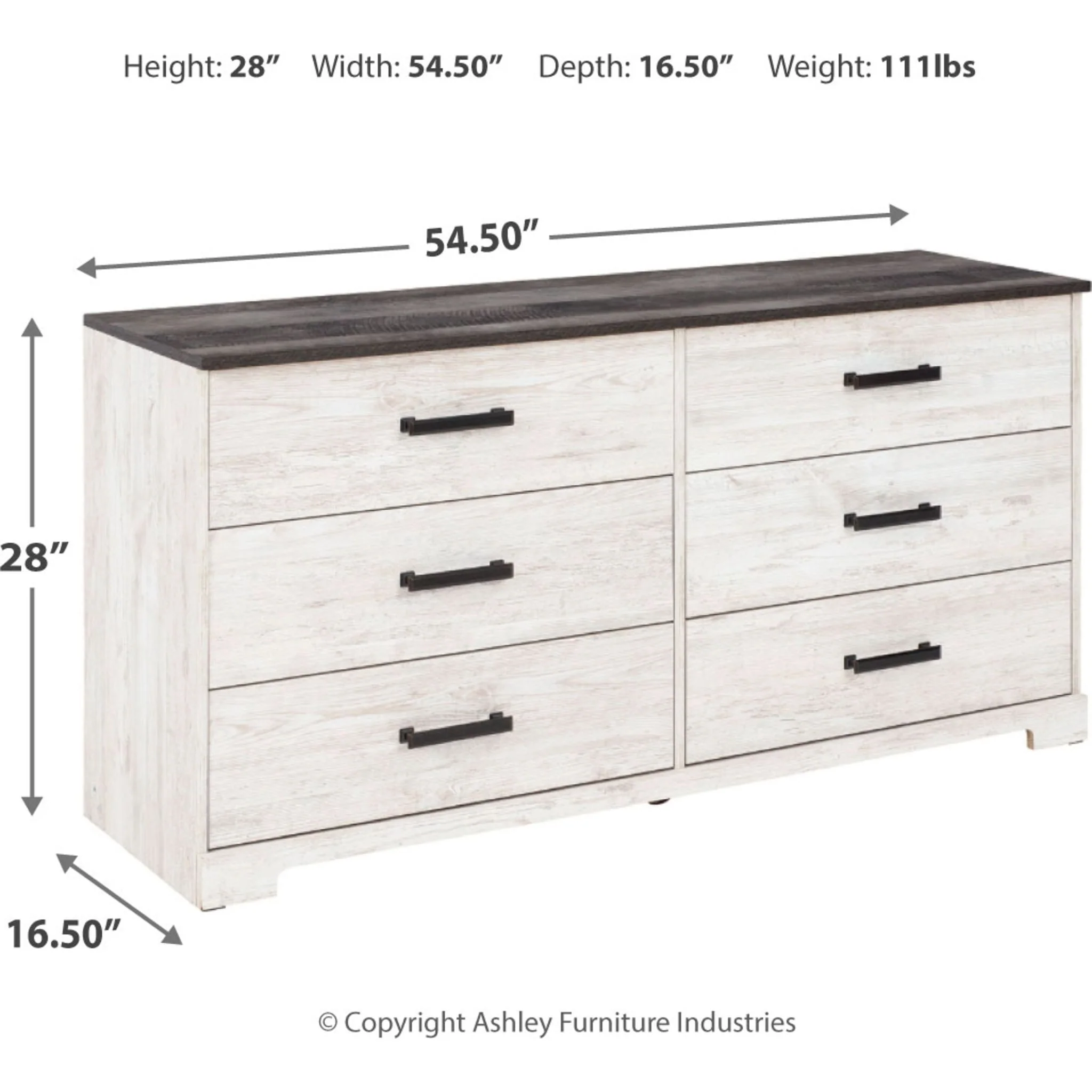 Shawburn Dresser - Whitewash/Charcoal Gray - Image 5