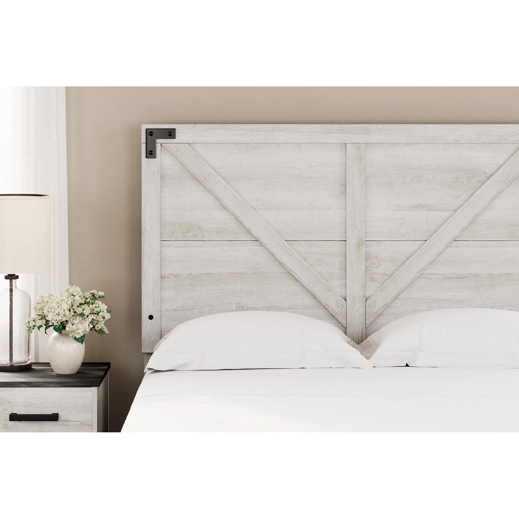 Shawburn Full Panel Headboard - Whitewash - Image 6