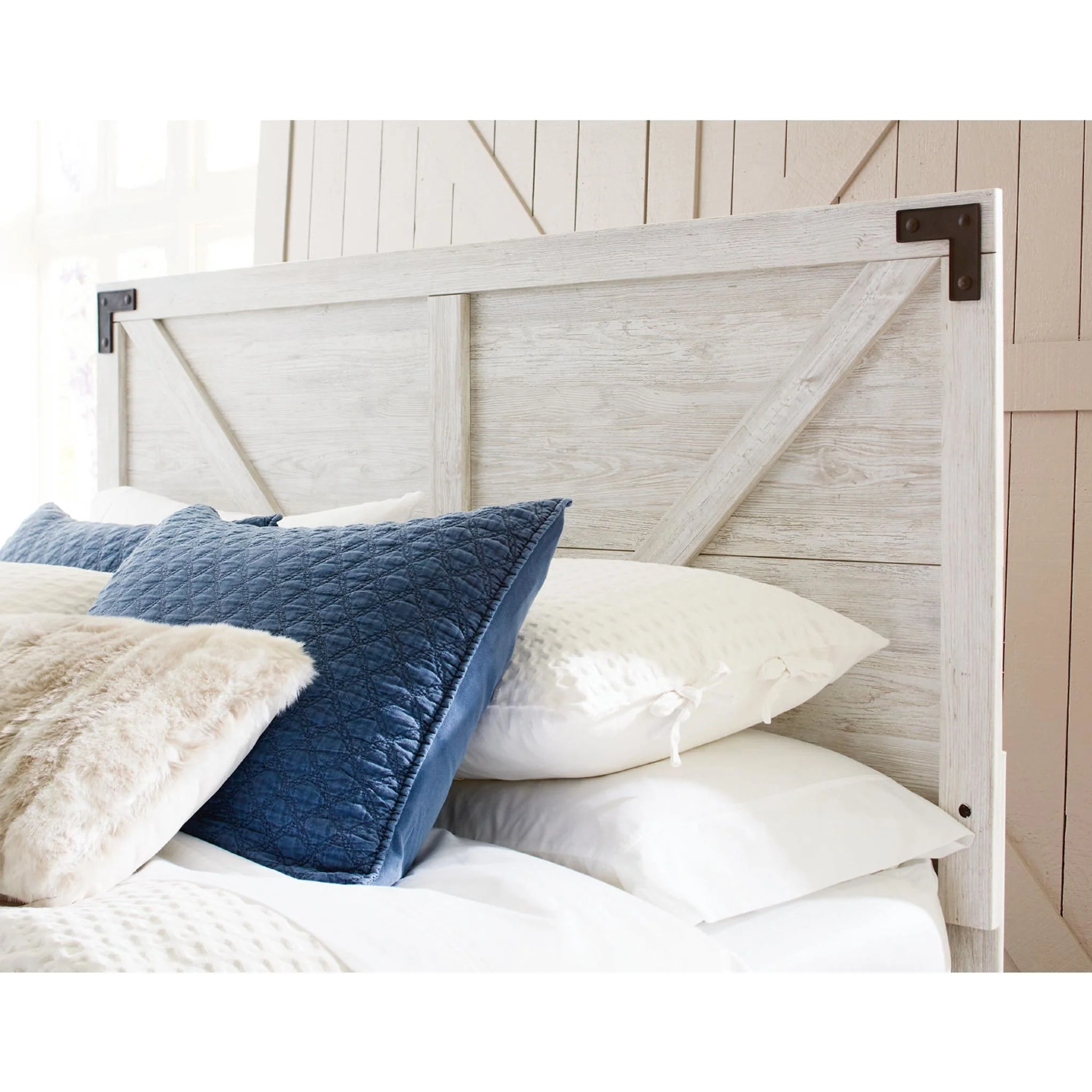 Shawburn Full Panel Headboard - Whitewash - Image 7