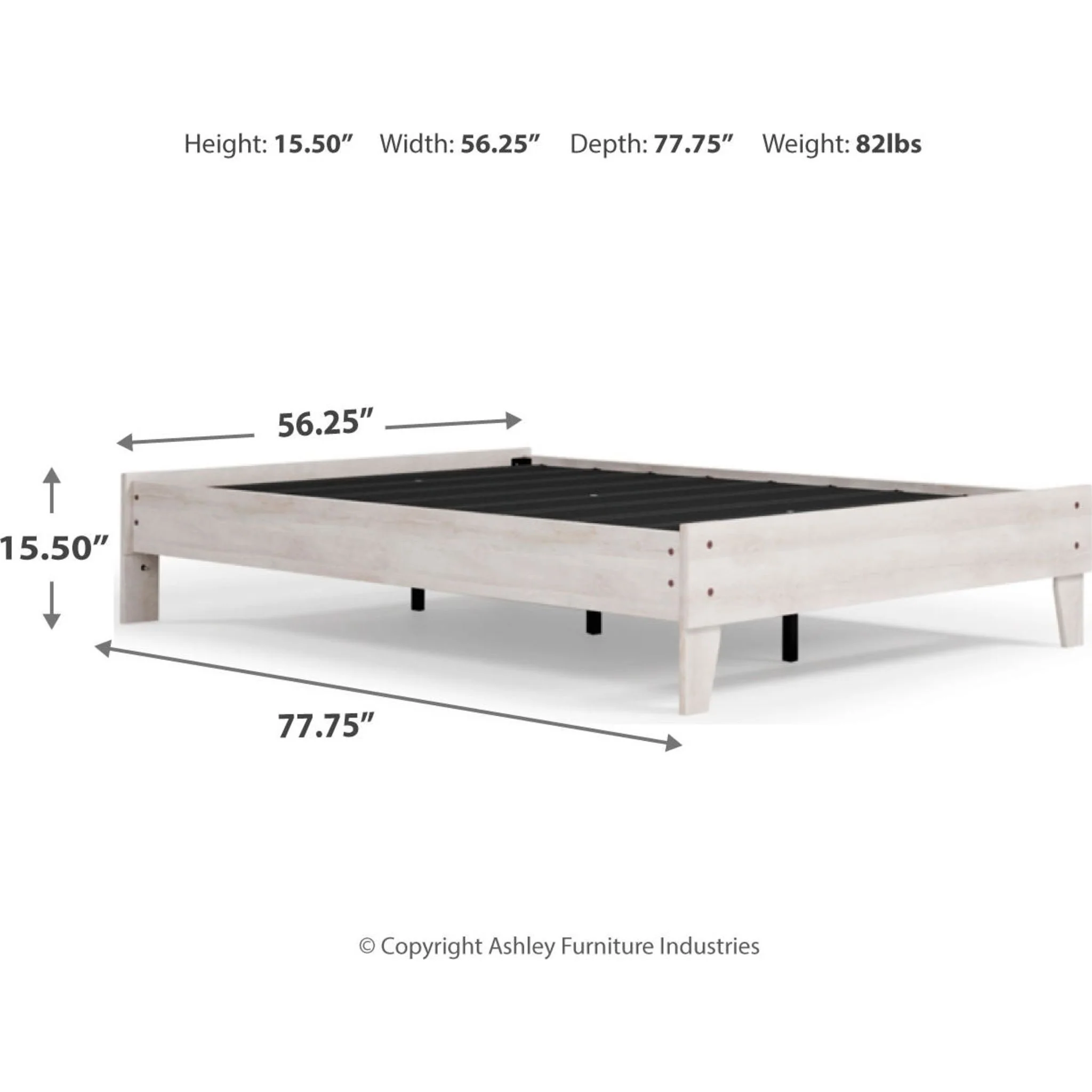 Shawburn Full Platform Bed - Whitewash - Image 15