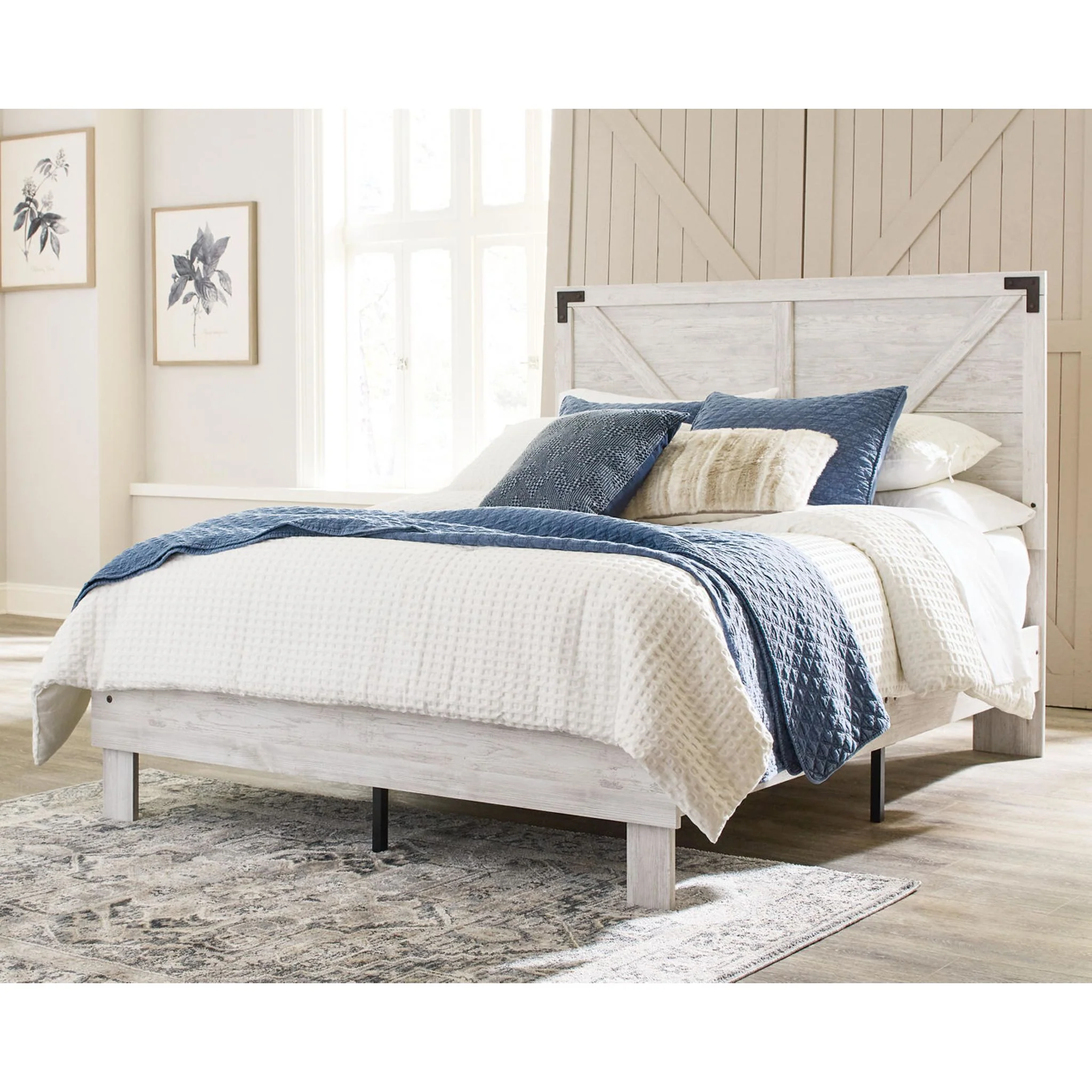 Shawburn Full Platform Bed - Whitewash - Image 16