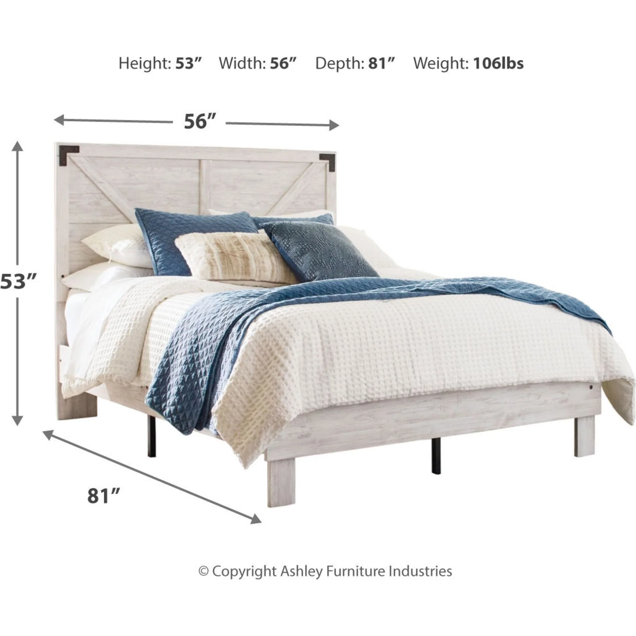 Shawburn Full Platform Bed - Whitewash - Image 10