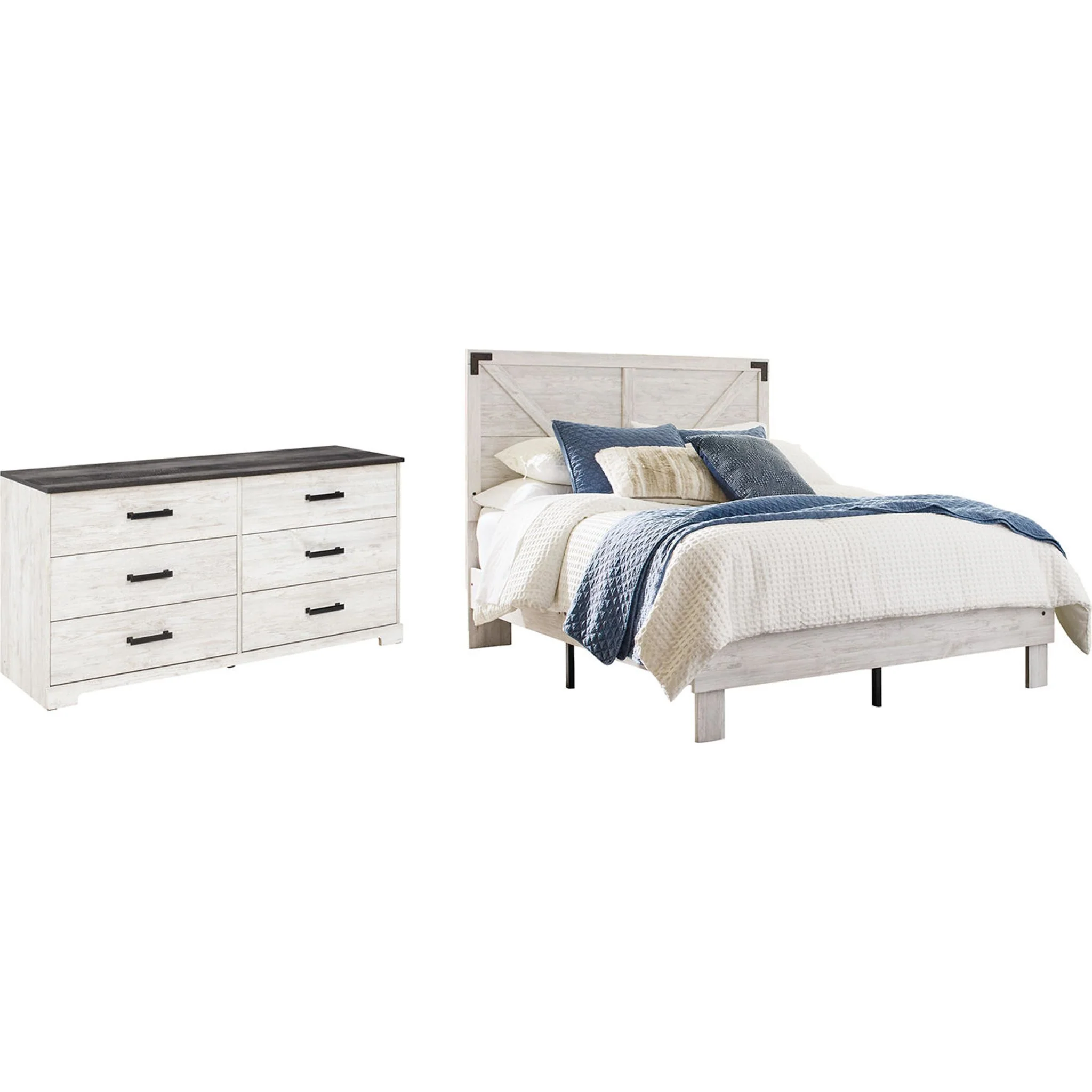 Shawburn Full Platform Bed - Whitewash - Image 12