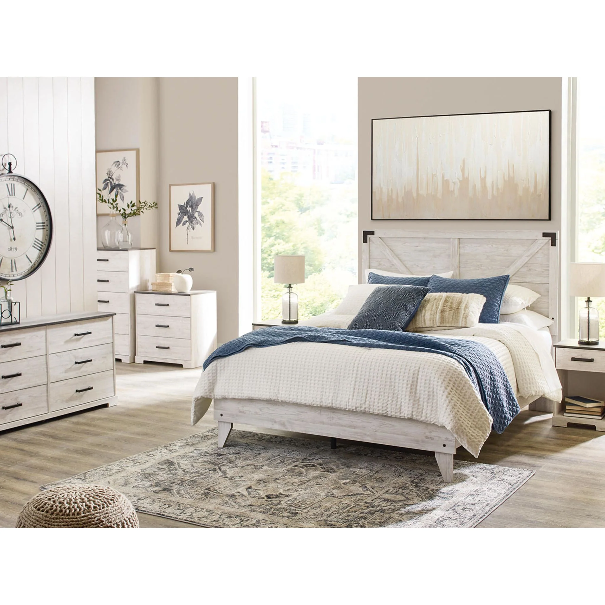 Shawburn Full Platform Bed - Whitewash - Image 26