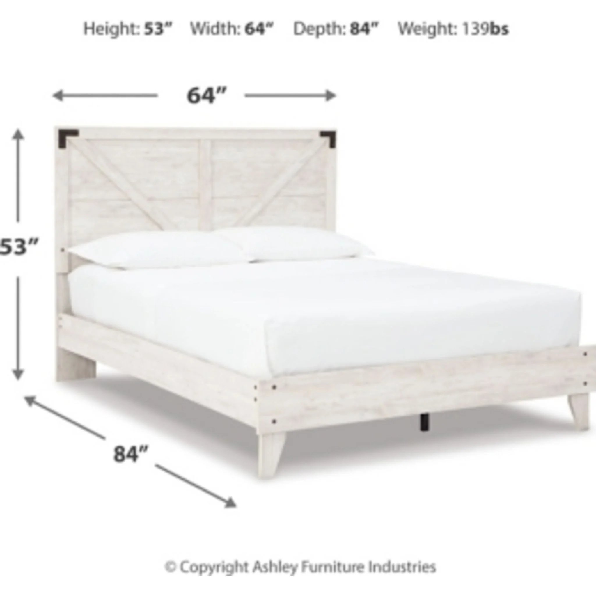 Shawburn Queen Platform Bed - Whitewash - Image 6