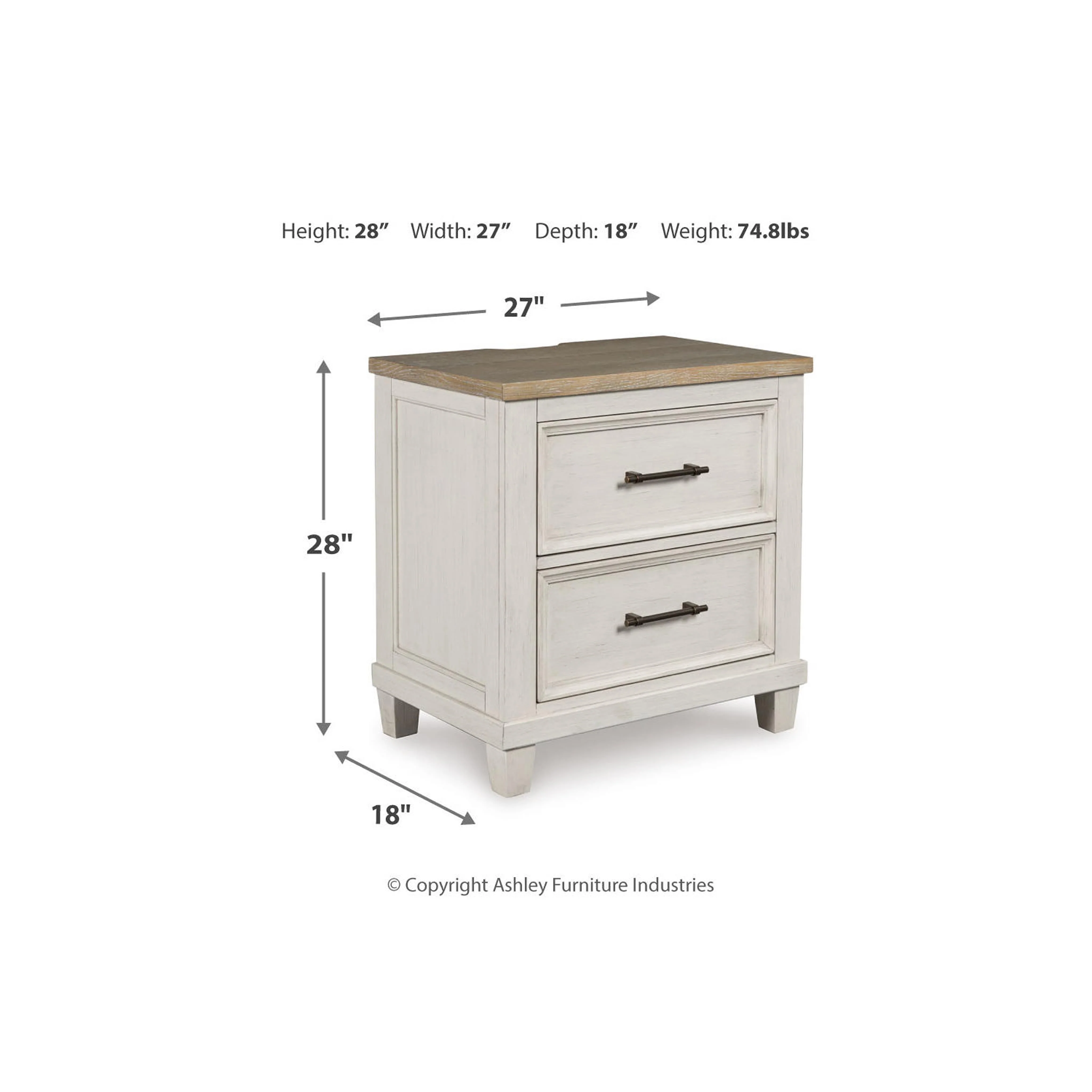 Shaybrock 6 Piece Panel Bedroom - Antique White - Image 12
