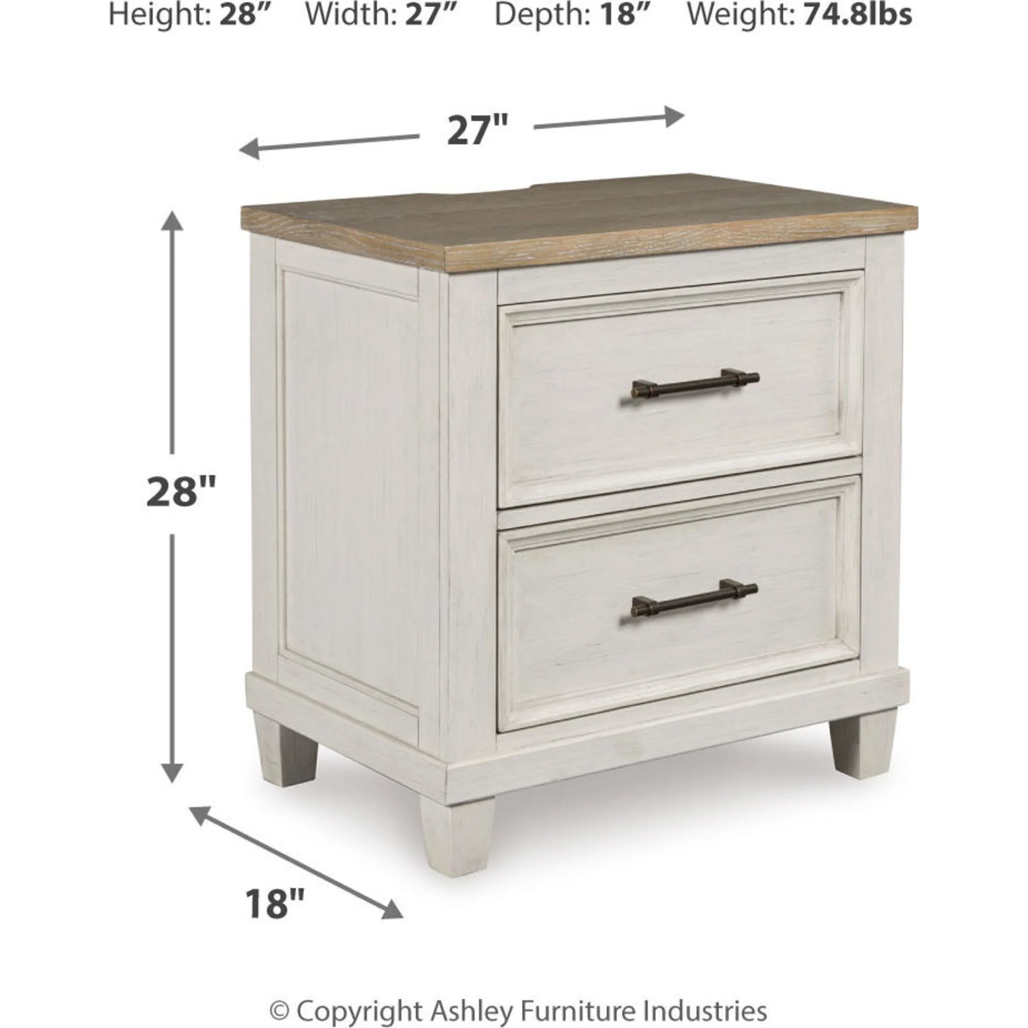 Shaybrock 6 Piece Panel Bedroom - Antique White - Image 27