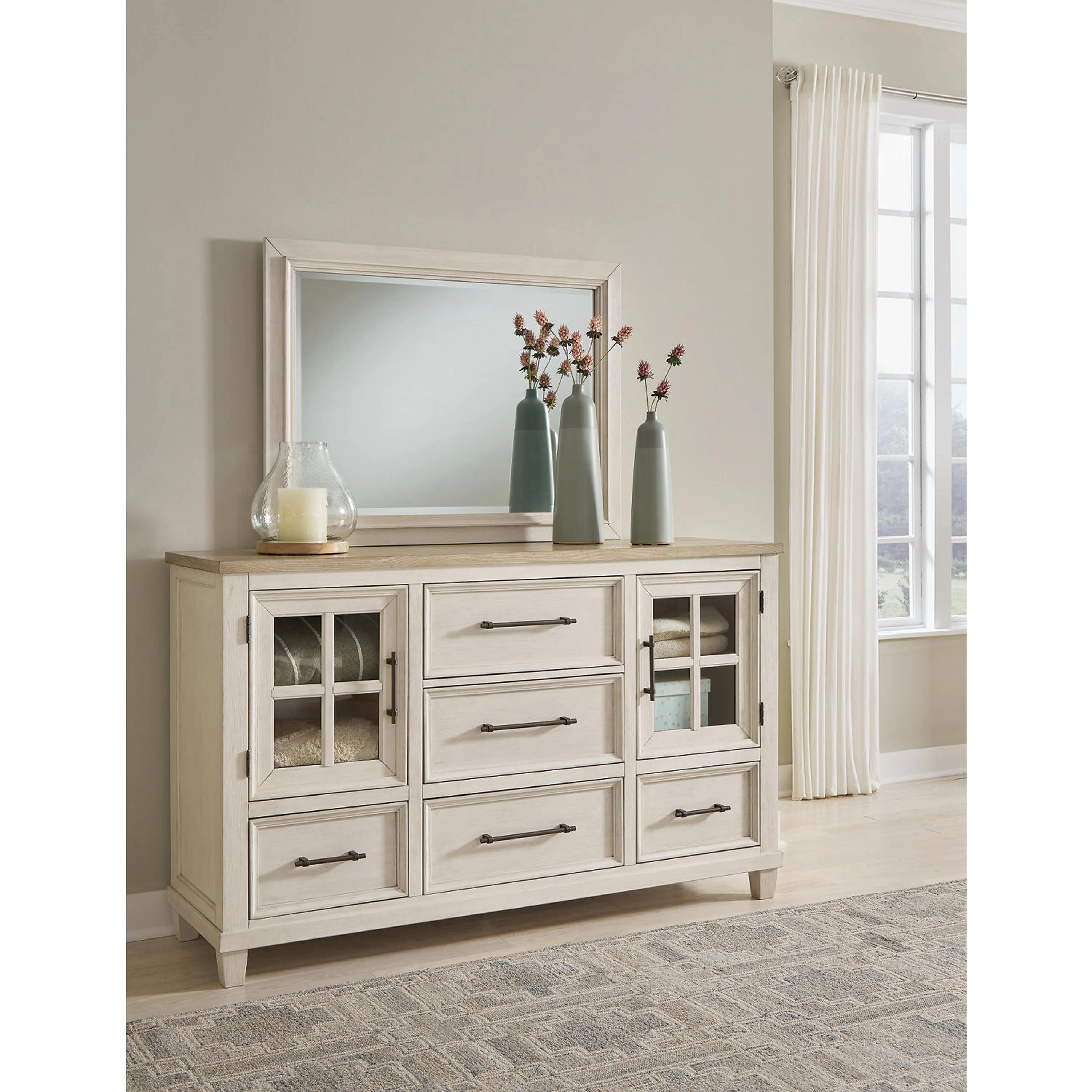 Shaybrock 6 Piece Panel Bedroom - Antique White - Image 4