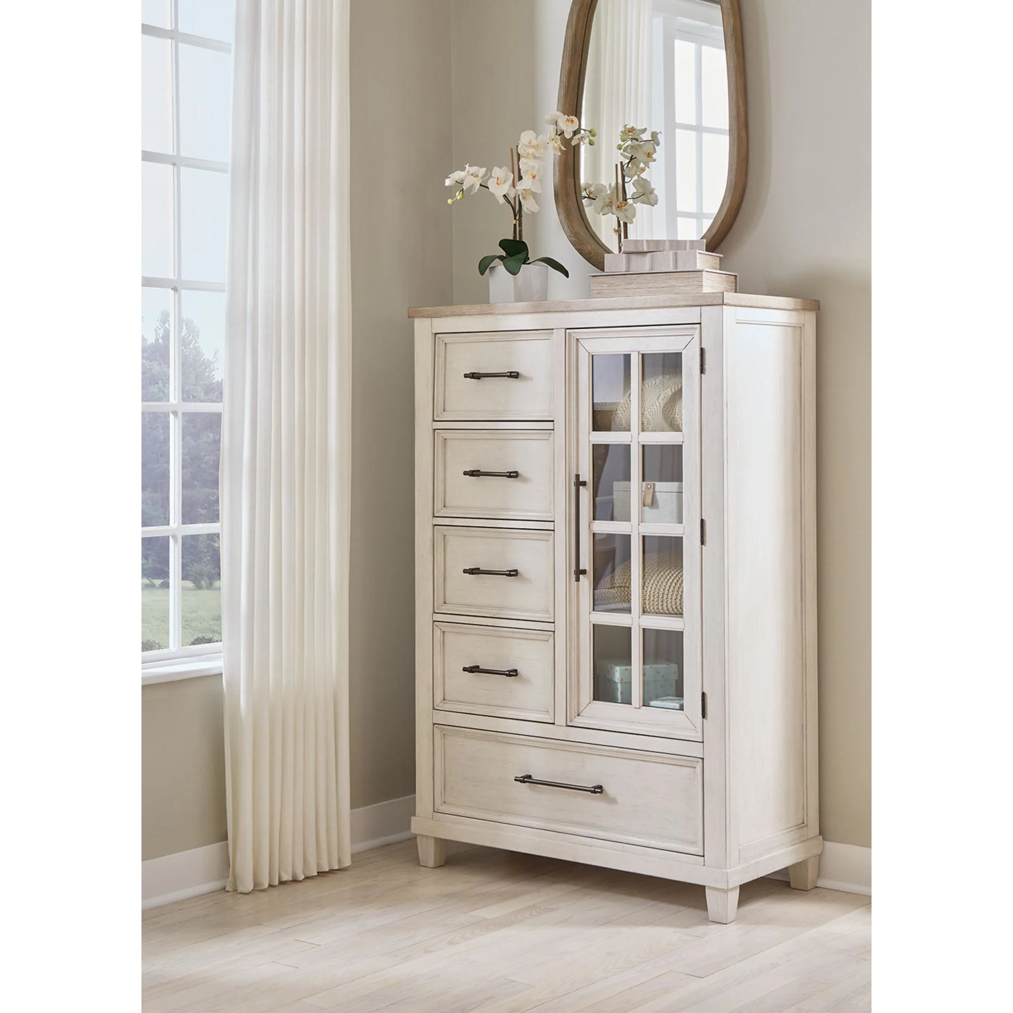 Shaybrock Door Chest - Antique White/Brown - Image 7