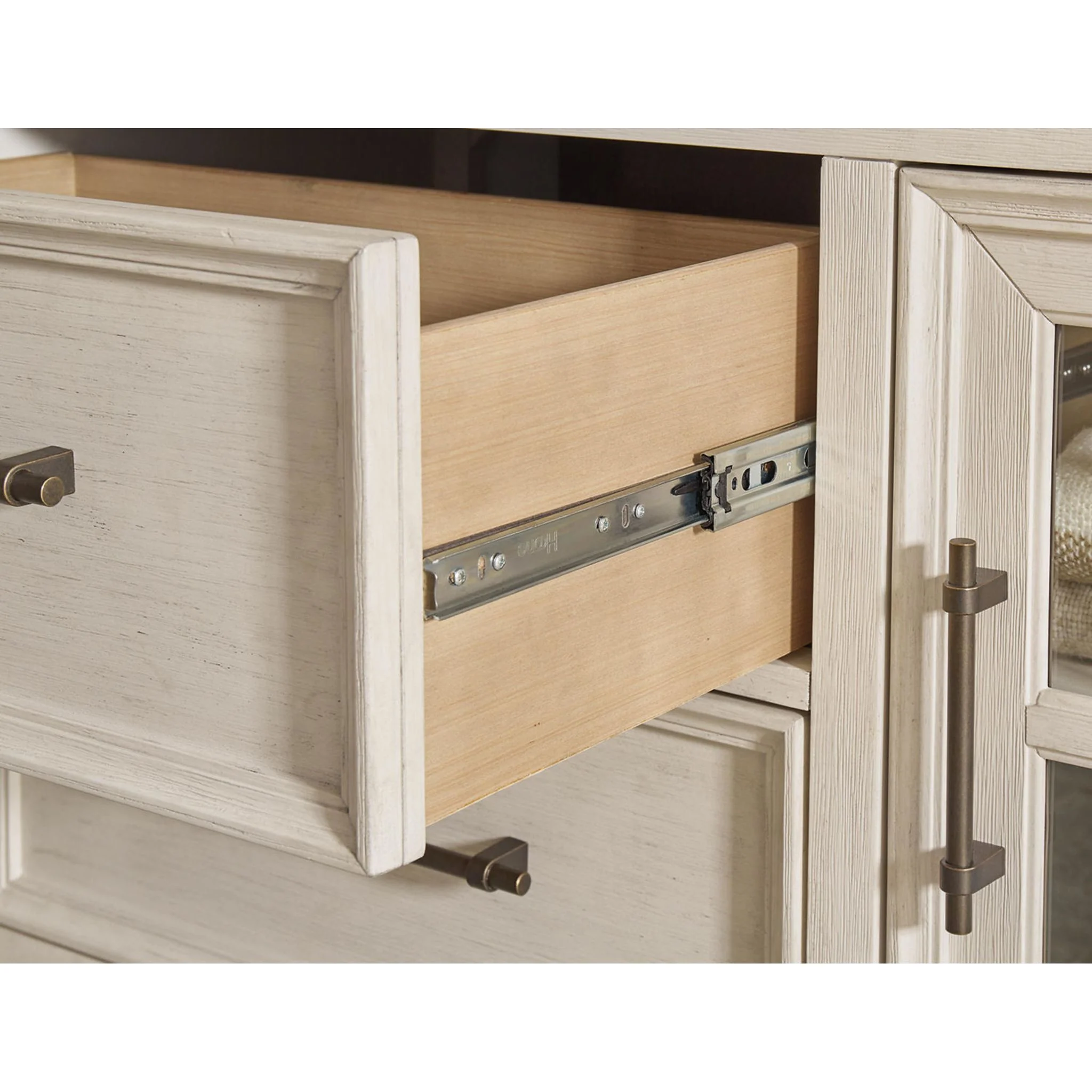 Shaybrock Dresser and Mirror - Antique White/Brown - Image 6