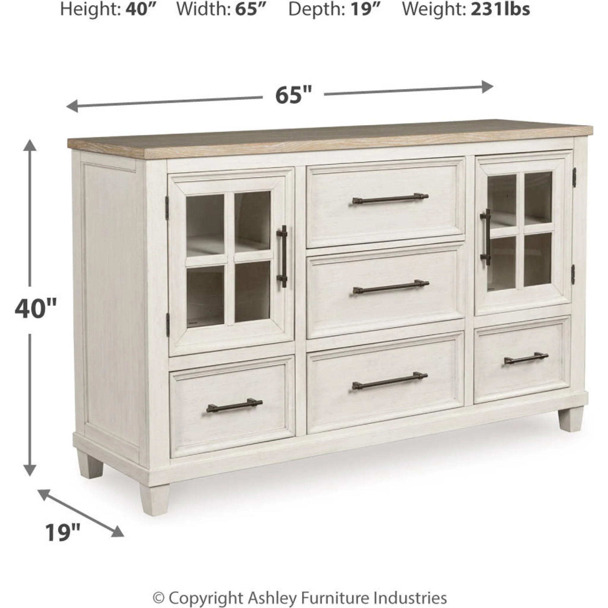 Shaybrock Dresser - Antique White/Brown - Image 6