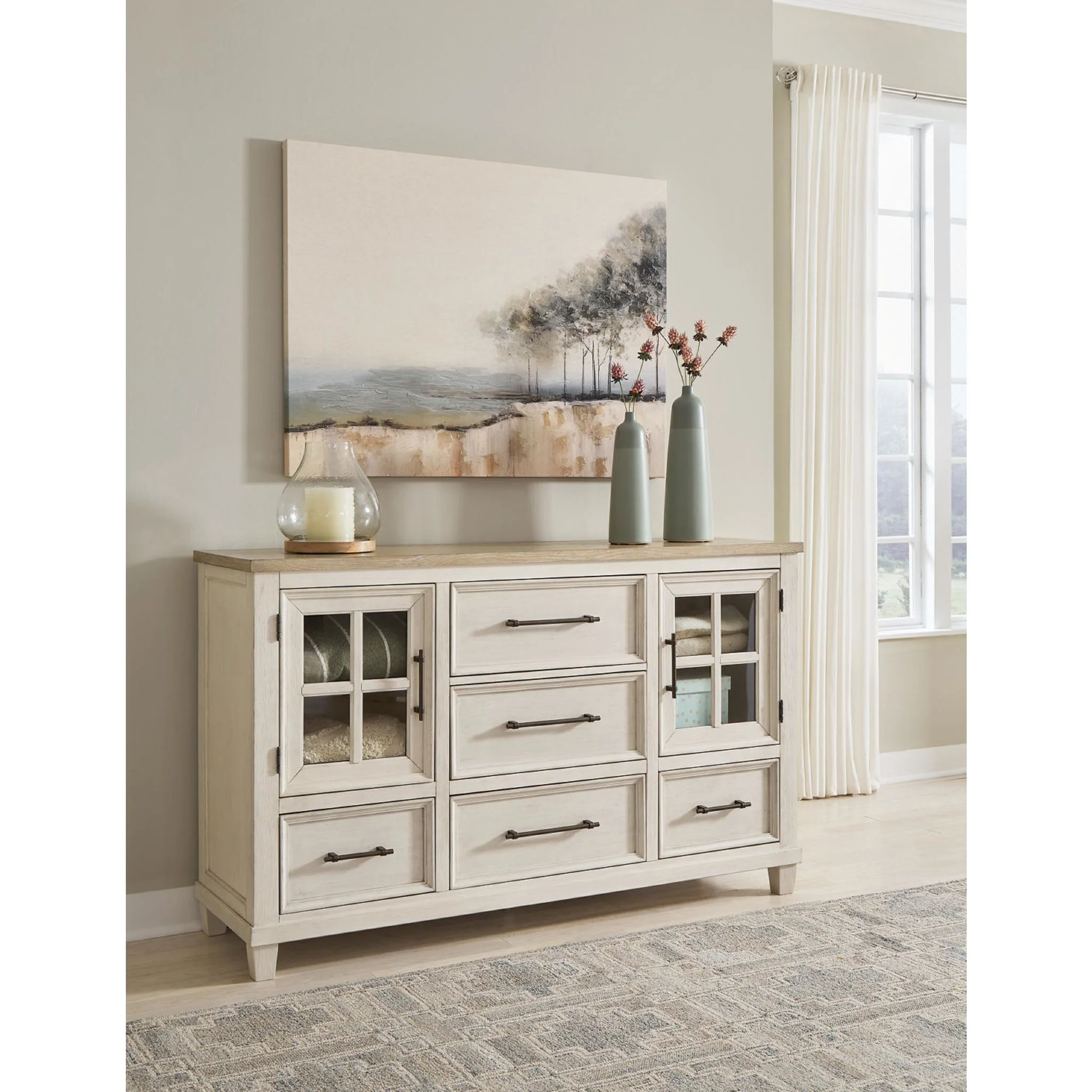 Shaybrock Dresser - Antique White/Brown - Image 8