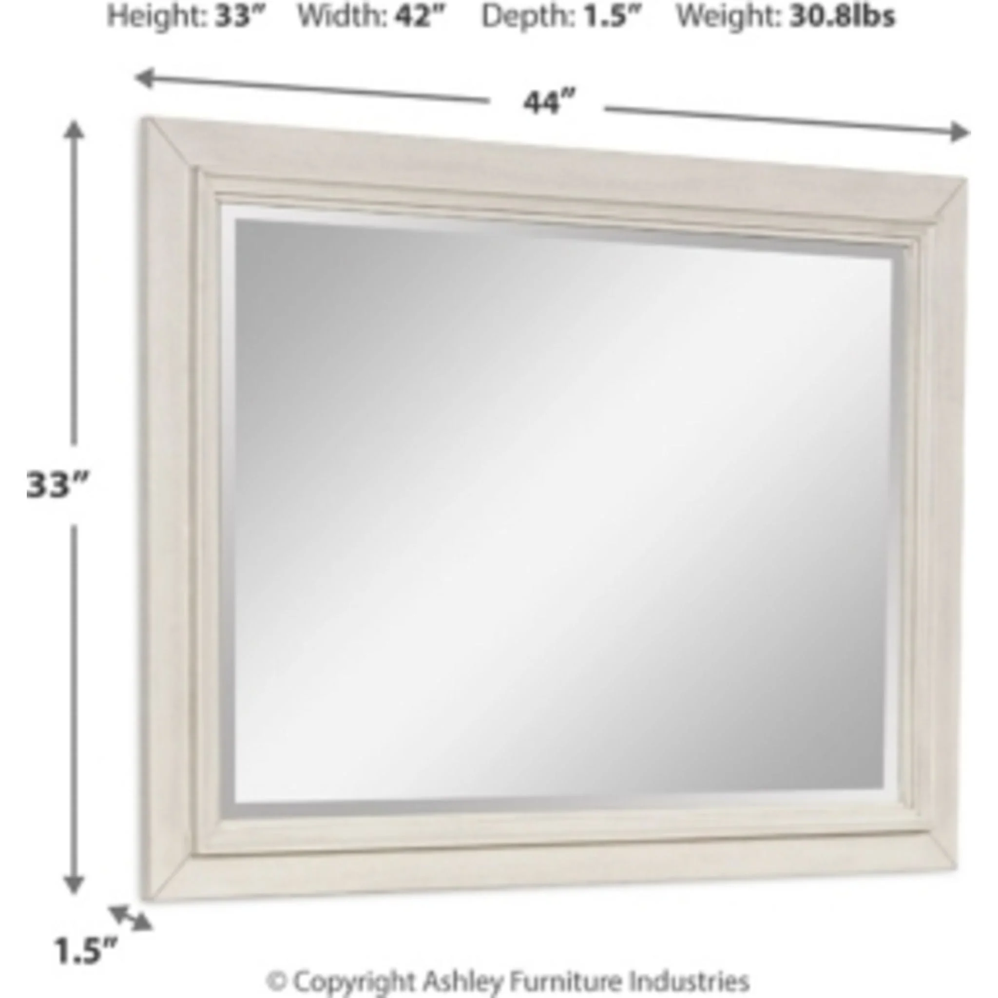 Shaybrock Mirror - Antique White/Brown - Image 4
