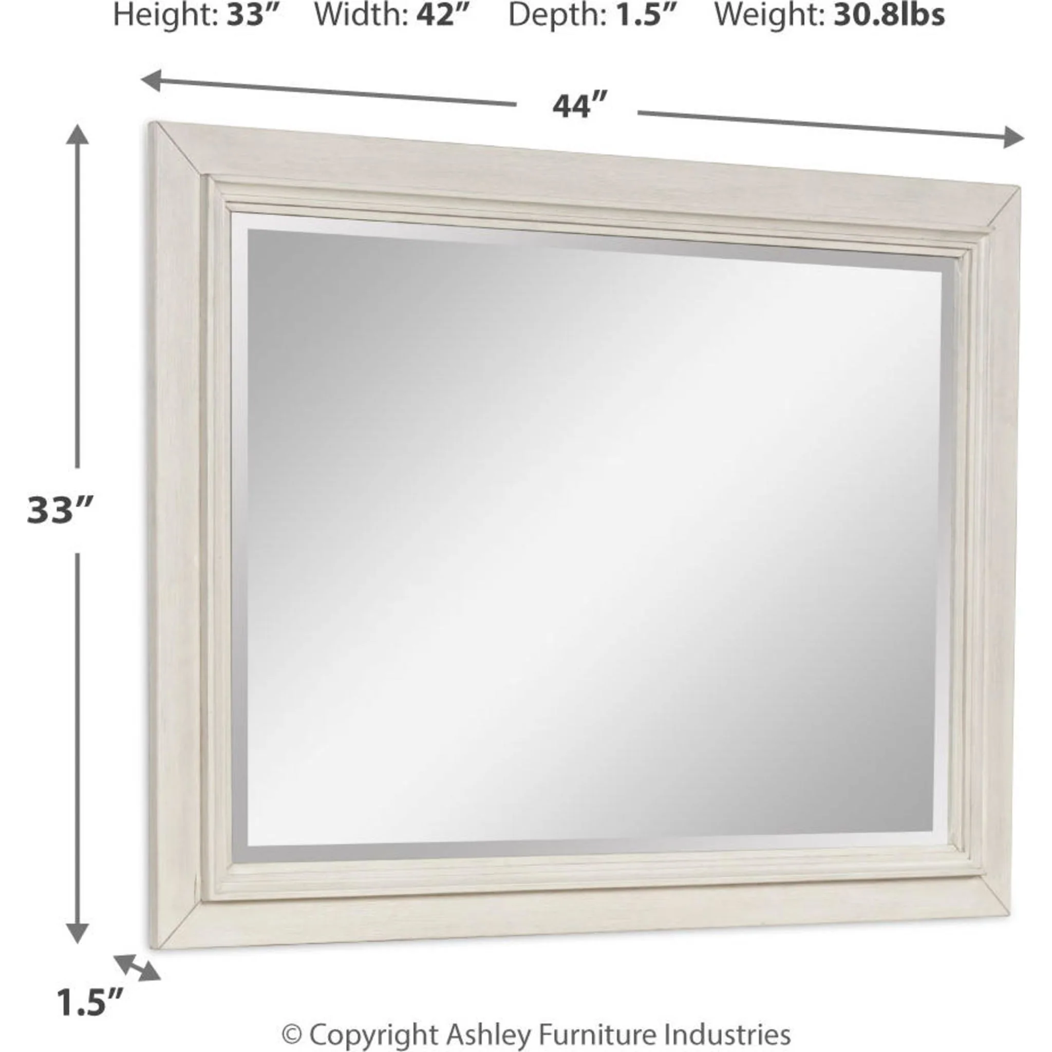 Shaybrock Mirror - Antique White/Brown - Image 7