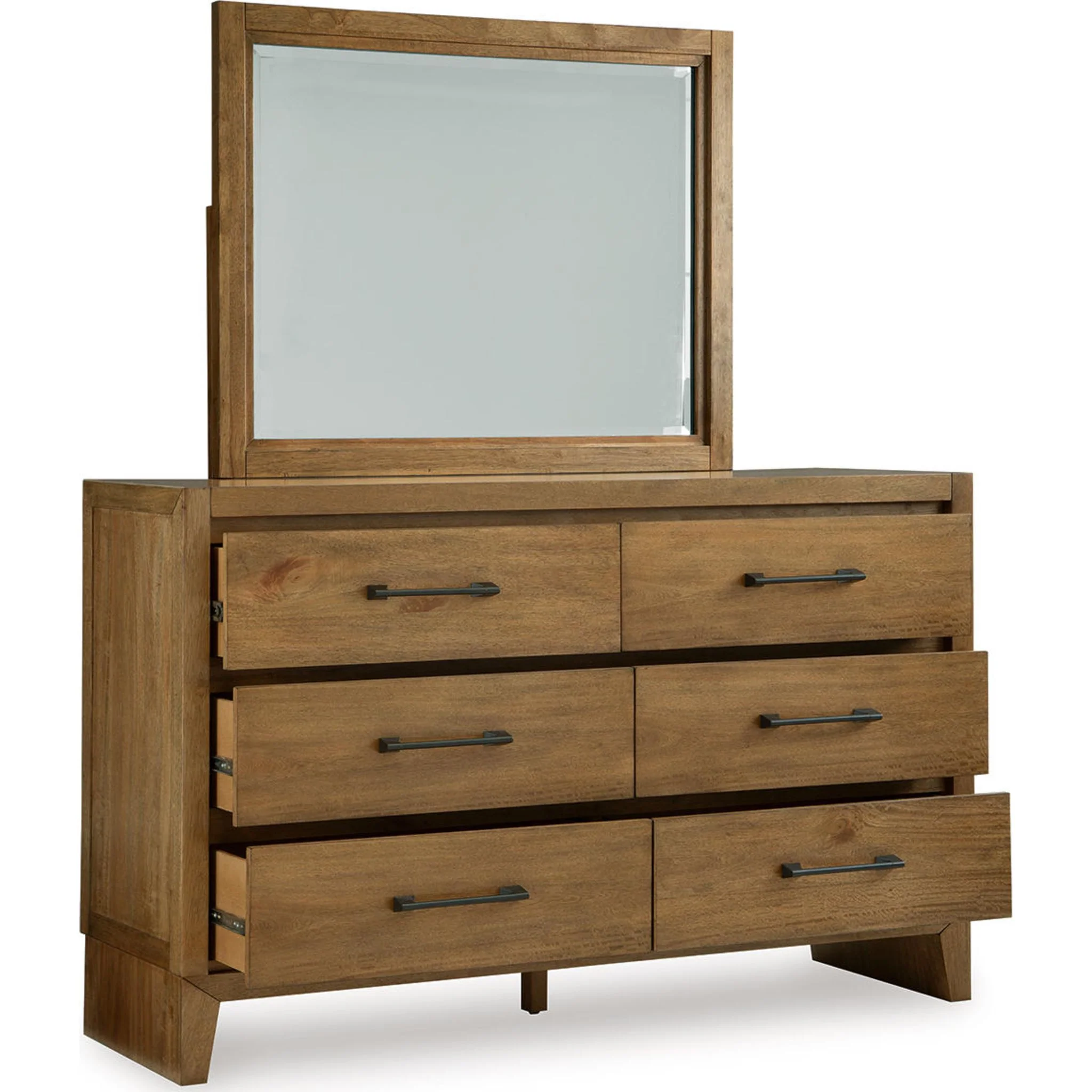 Sherbana Dresser and Mirror - Light Brown - Image 3