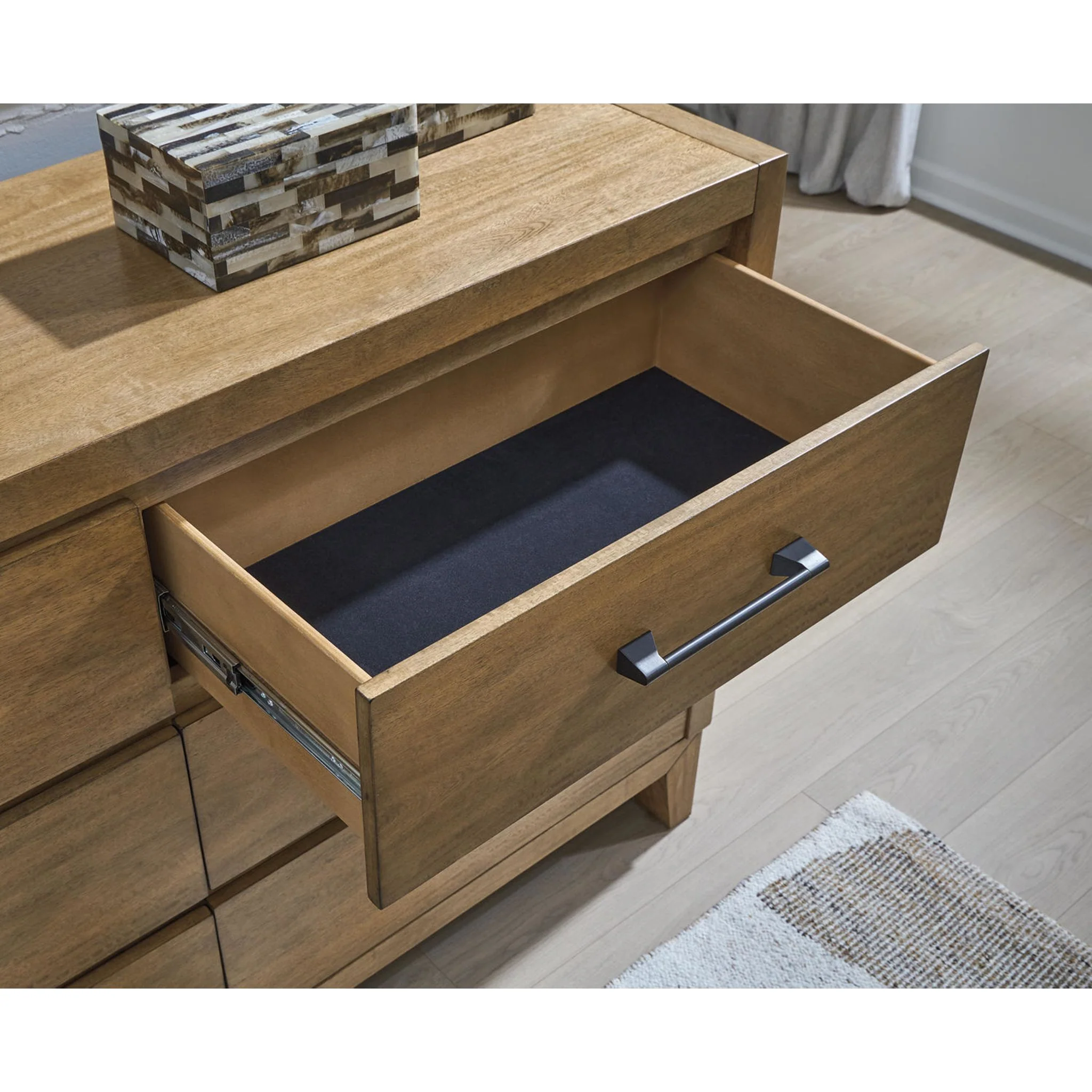 Sherbana Dresser and Mirror - Light Brown - Image 5