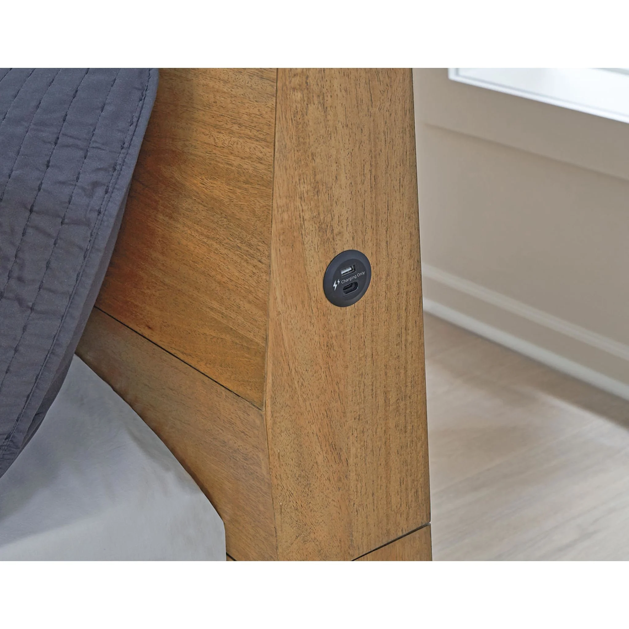 Sherbana Queen Panel Bed - Light Brown - Image 5