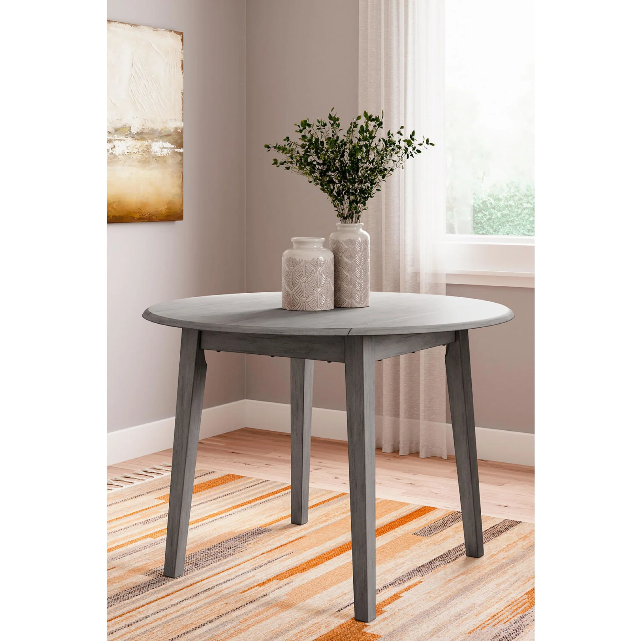 Shullden Drop Leaf Table - Gray - (D194-15) - Image 2