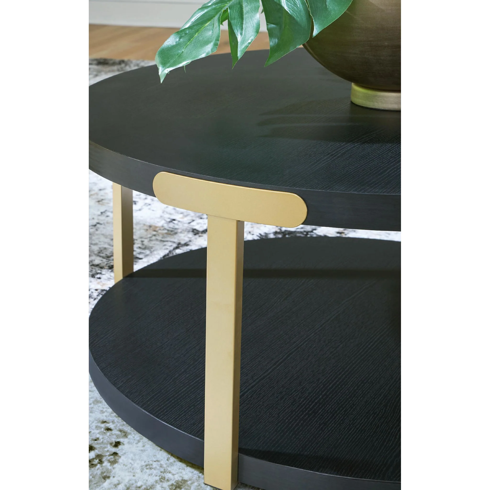 Shylore 3 Pack Tables - Black/Brass Finish - Image 9