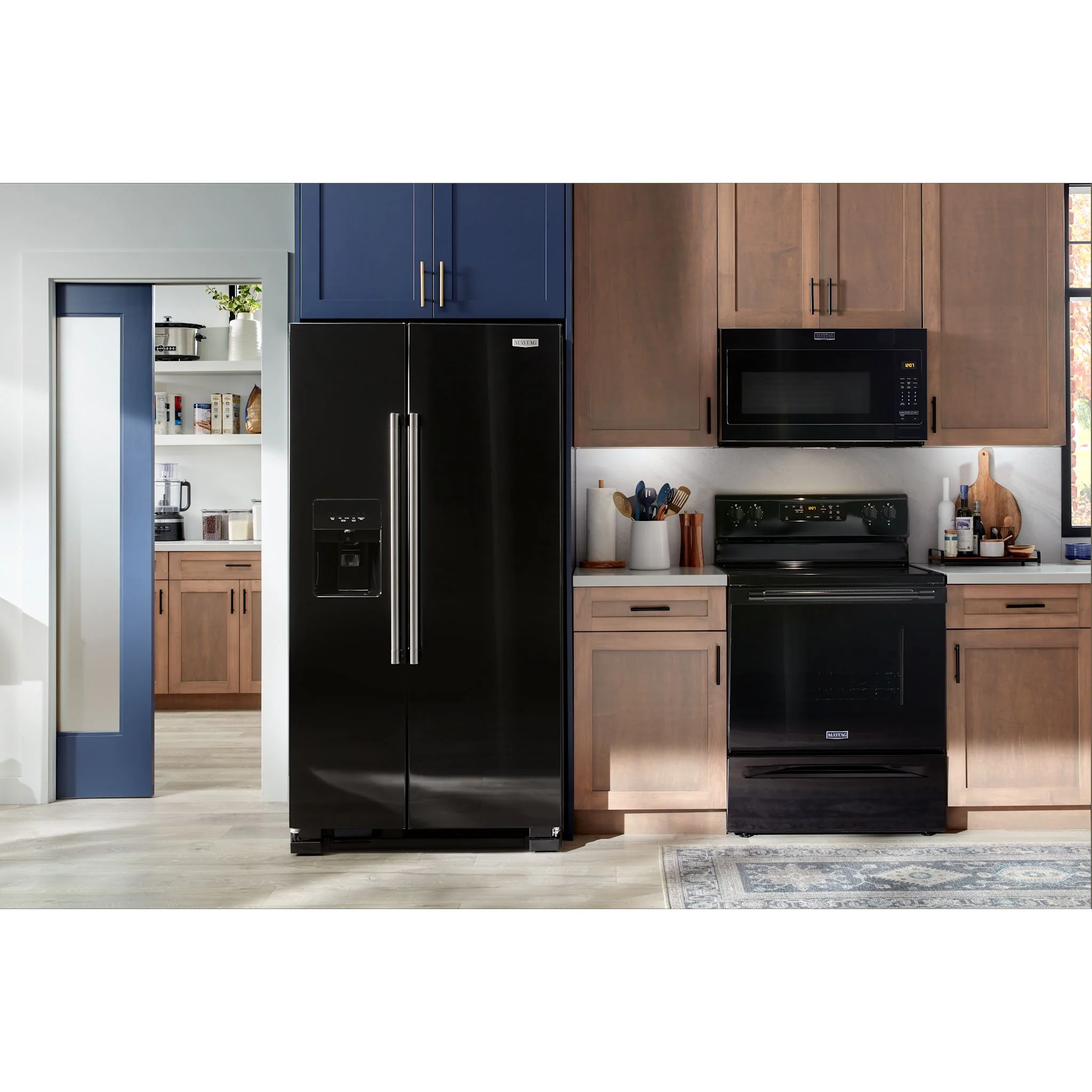 Maytag 36-Inch Wide Side-by-Side Refrigerator - 25 Cu. Ft. -Black (MRSF4036PB) - Image 3