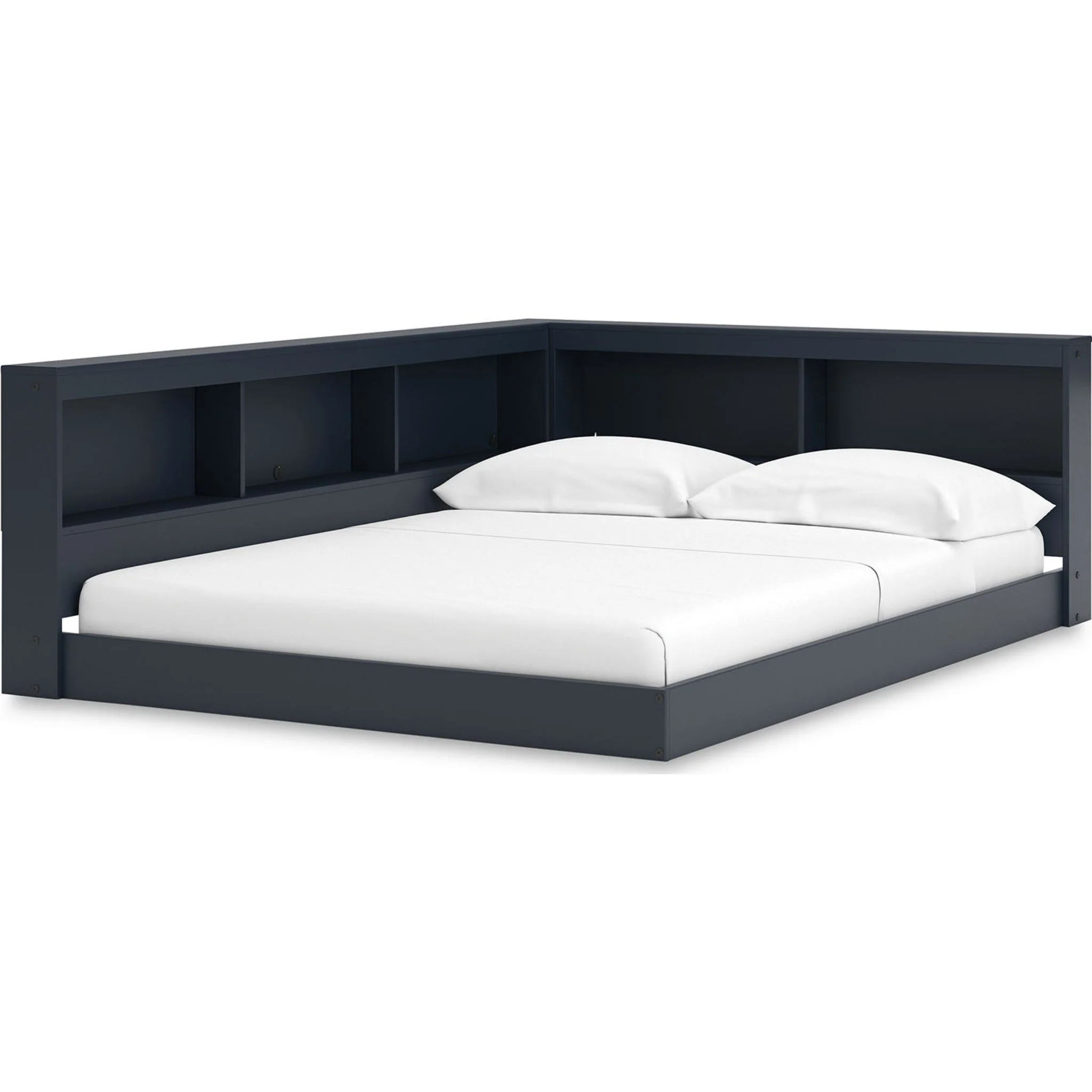 Simmenfort Bookcase Storage Bed - Navy Blue - Image 13