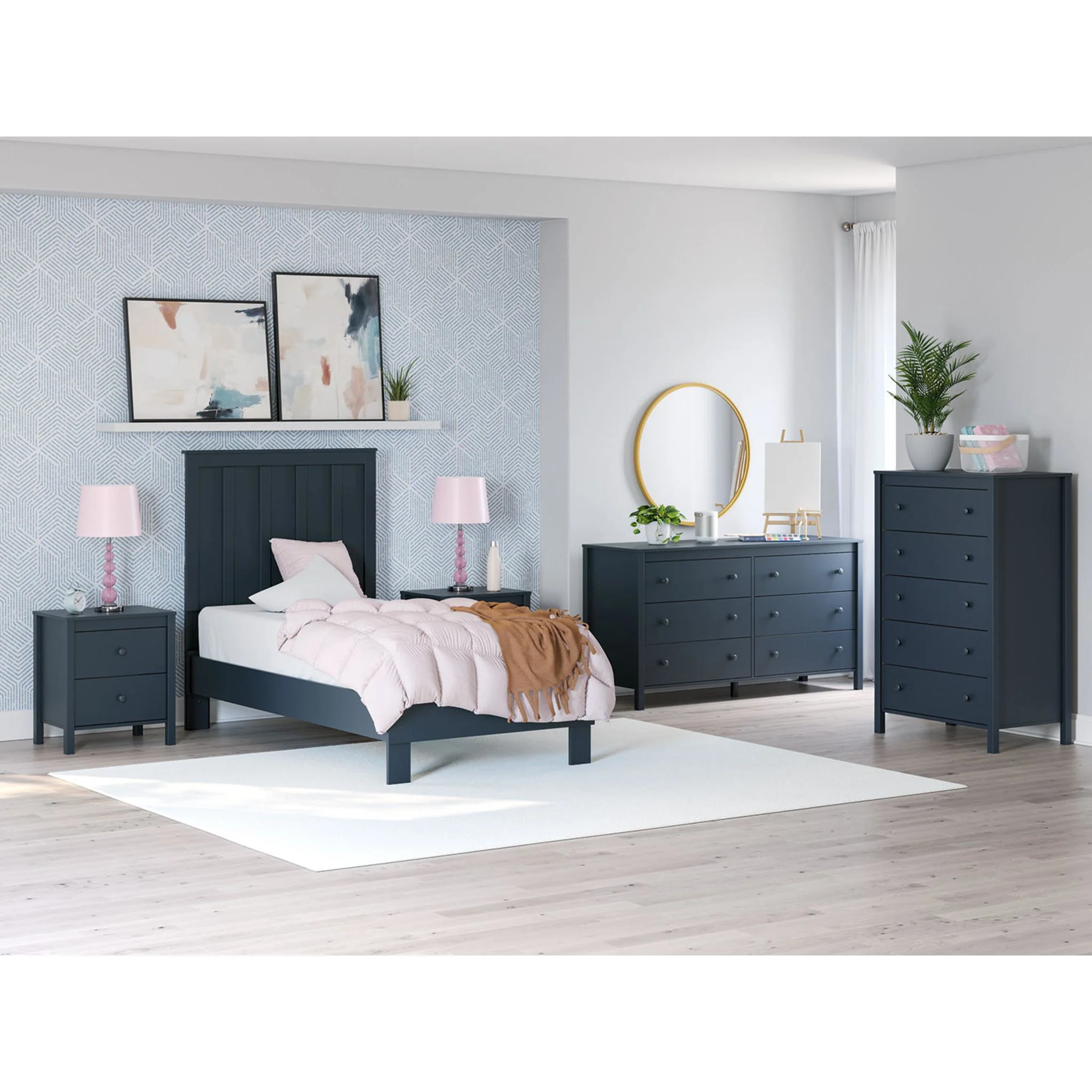 Simmenfort Platform Bed - Navy Blue - Image 10