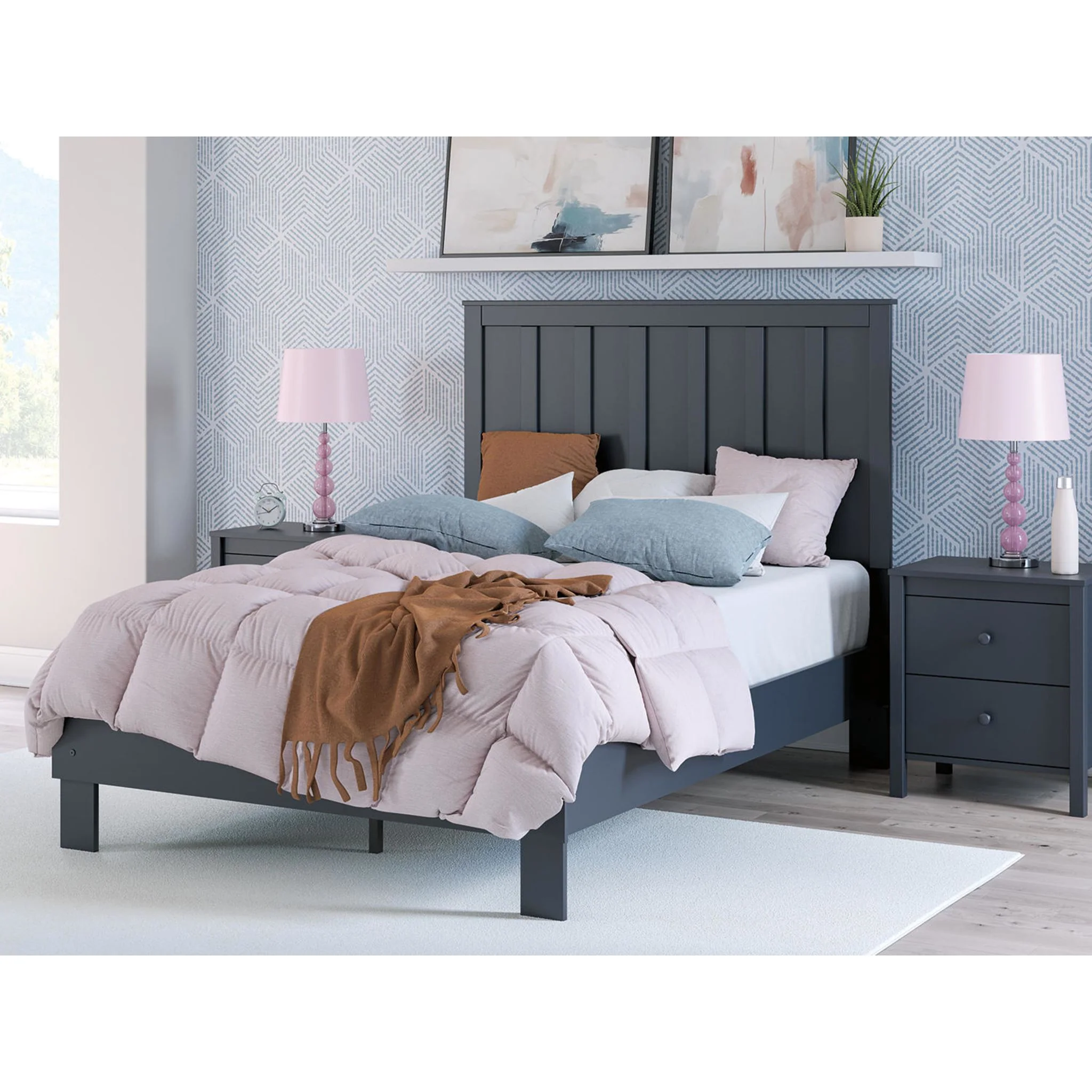 Simmenfort Platform Bed - Navy Blue - Image 13