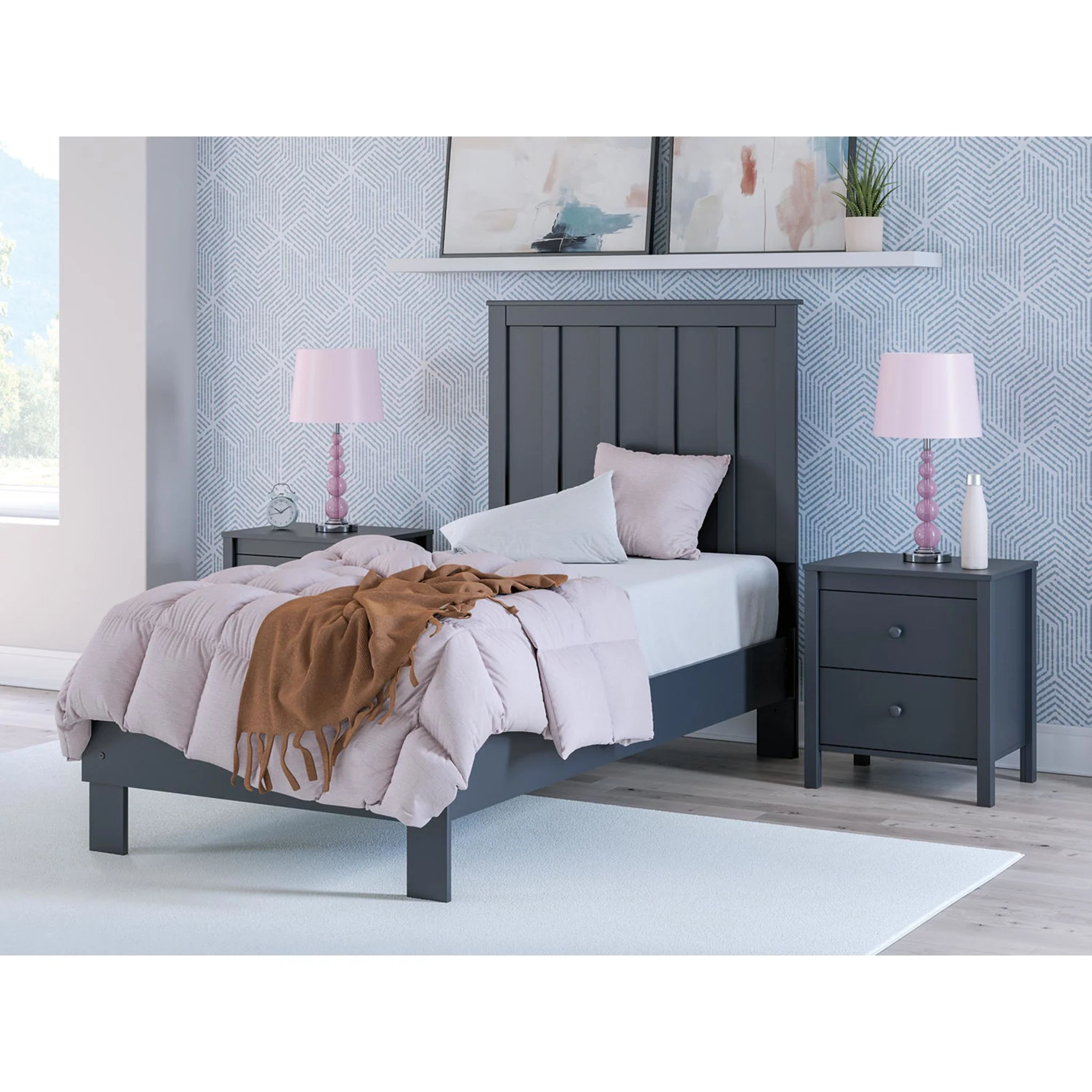 Simmenfort Platform Bed - Navy Blue - Image 2