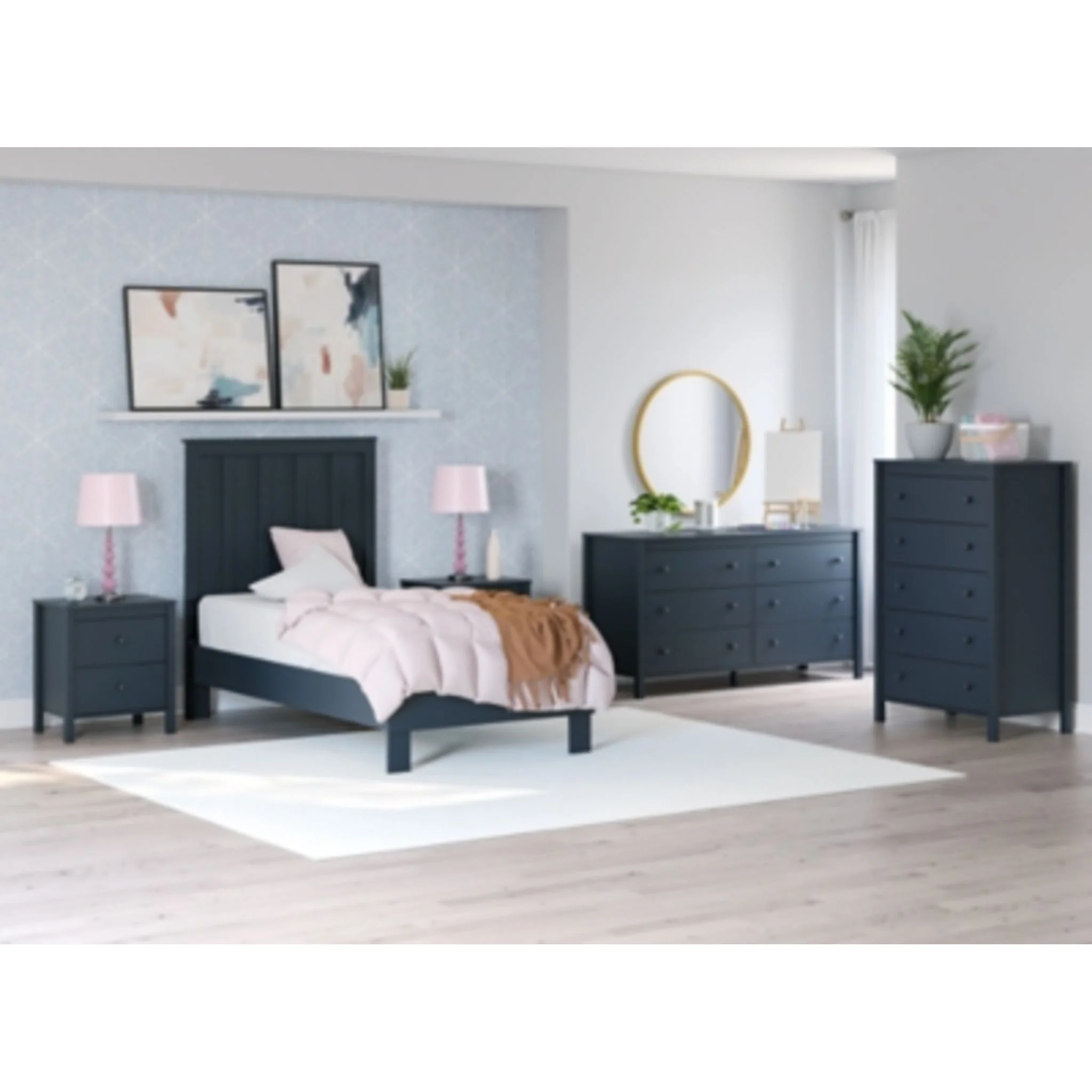 Simmenfort Platform Bed - Navy Blue - Image 9