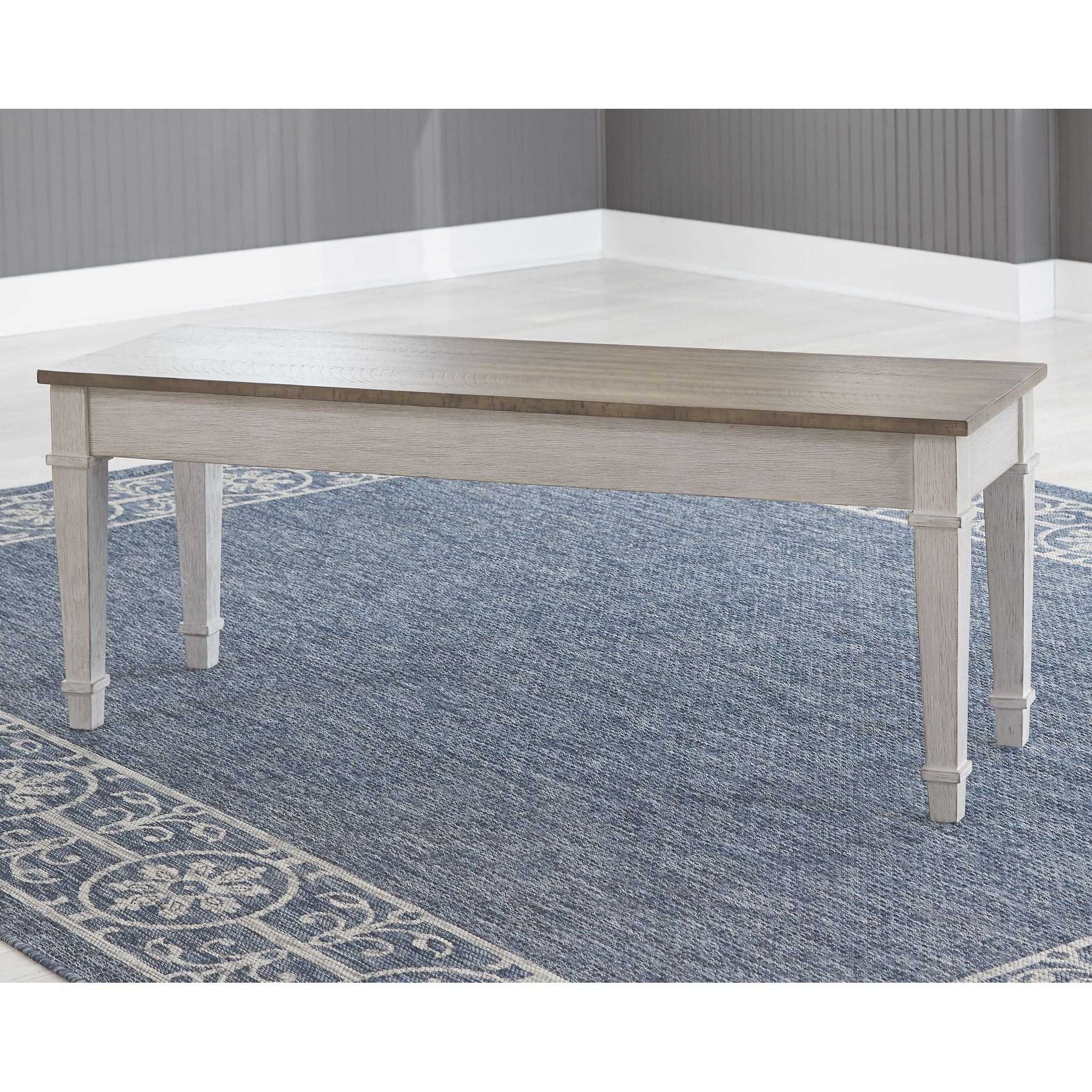 Skempton Storage Bench - White/Light Brown - (D394-00) - Image 2