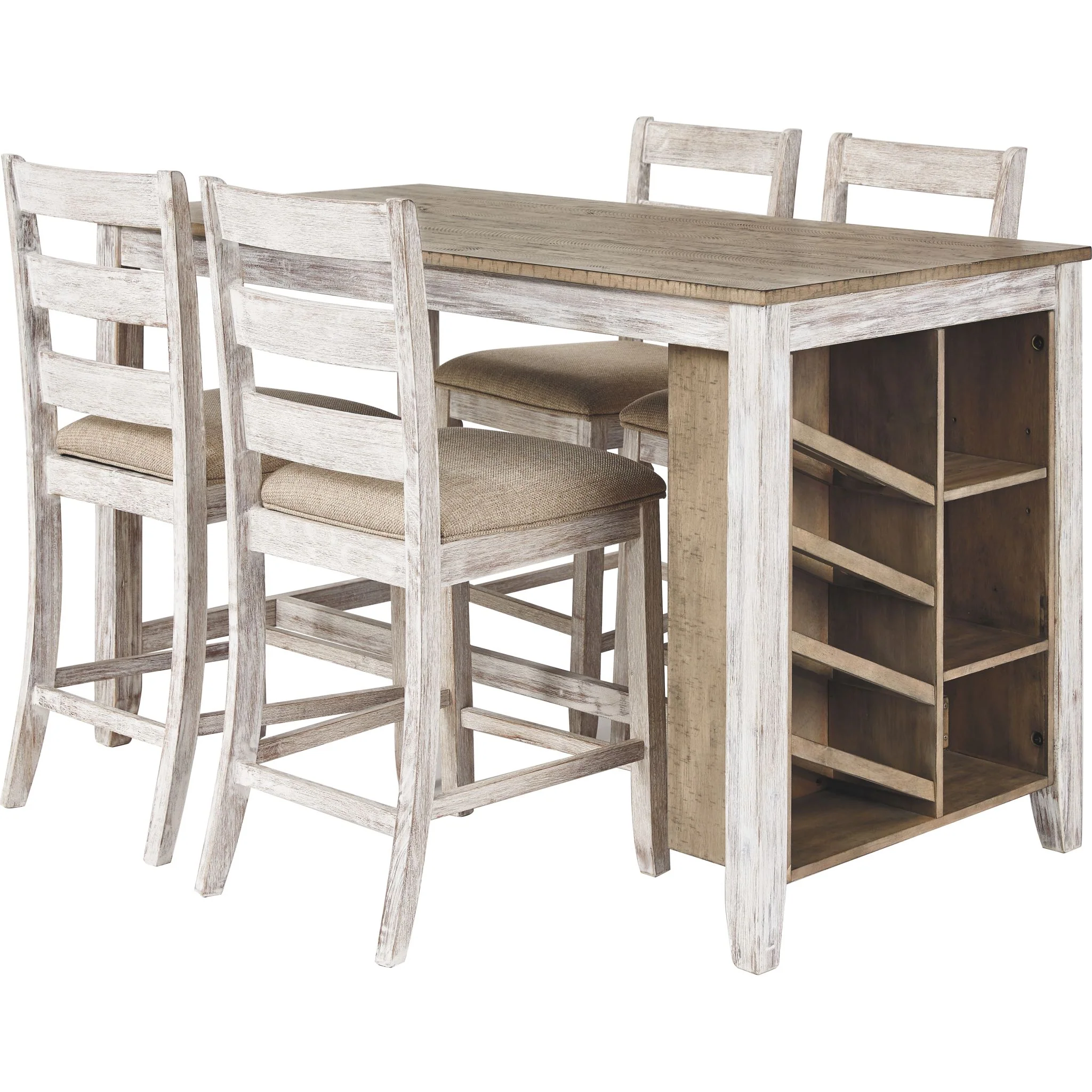 Skempton Counter Height Table - White/Light Brown - (D394-32) - Image 3