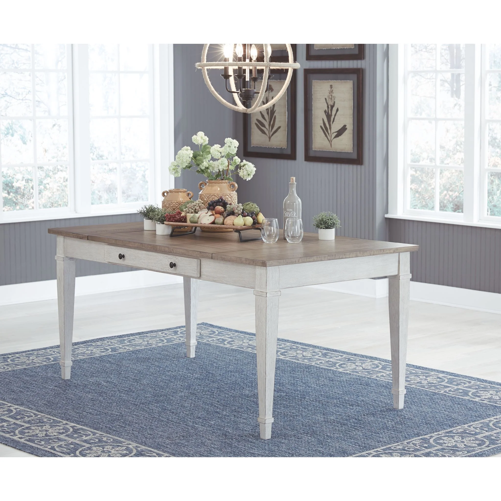 Skempton Dining Table - White/Light Brown - (D394-25) - Image 12
