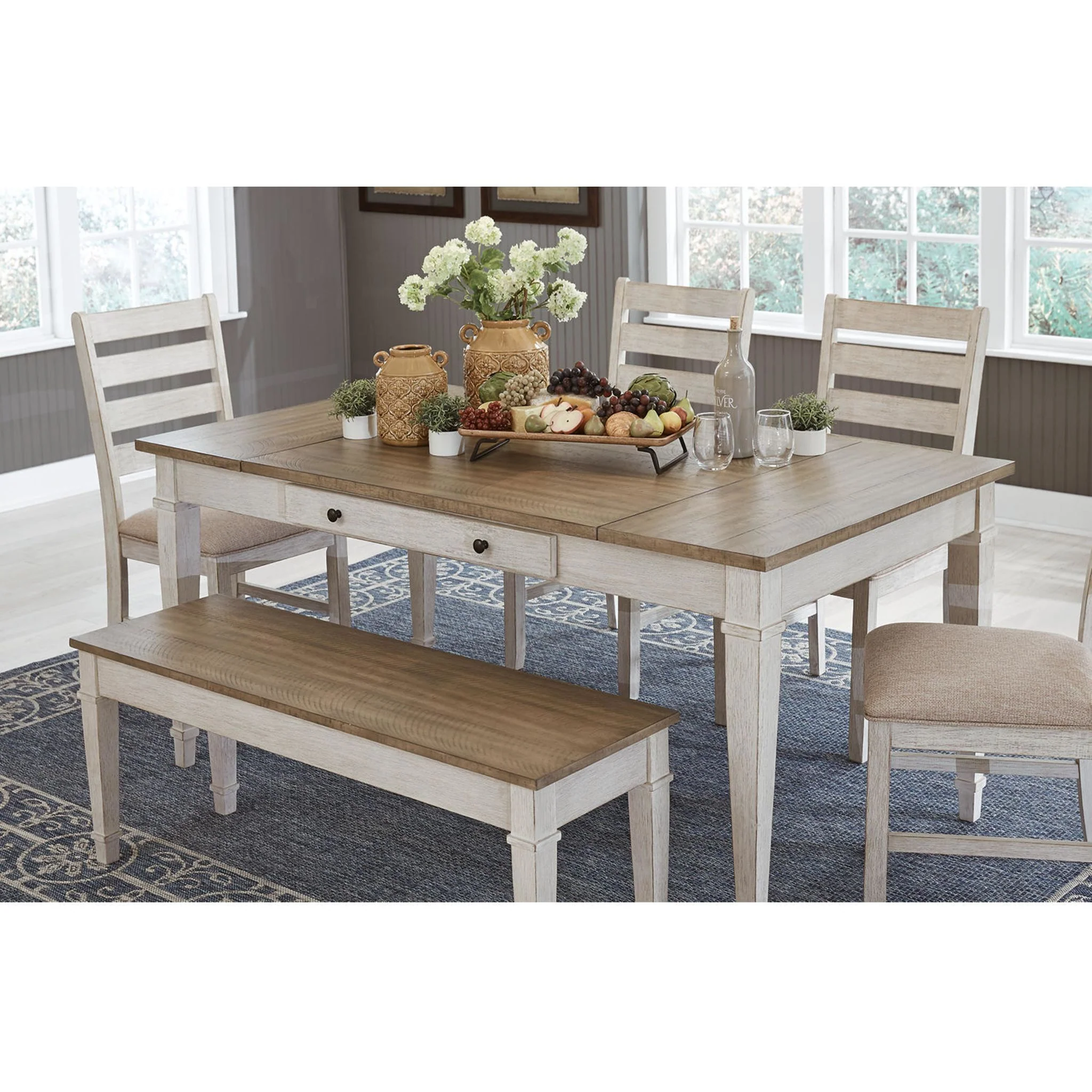 Skempton Dining Table - White/Light Brown - (D394-25) - Image 27